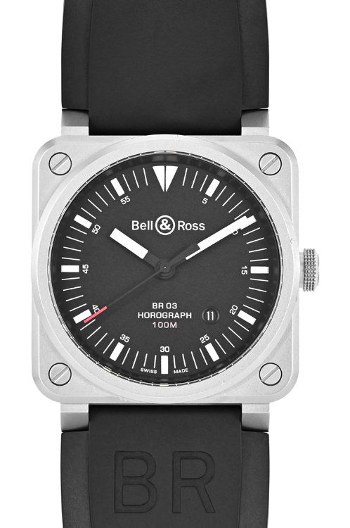 Bell & Ross Instruments BR0392-HOR-BLC/SRB