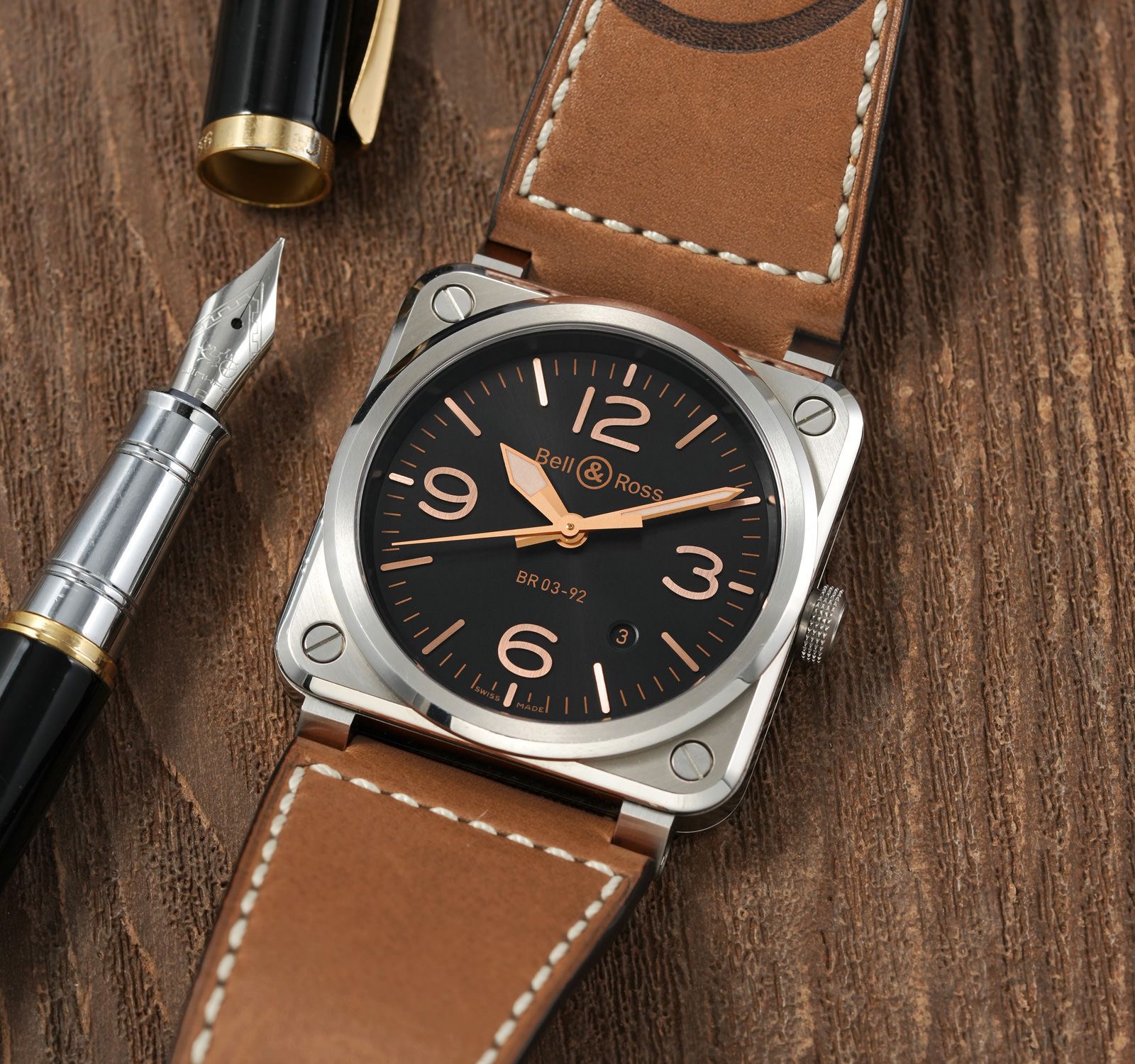 Pre-Owned Bell & Ross Professional Men Watch in Black Colour Dial