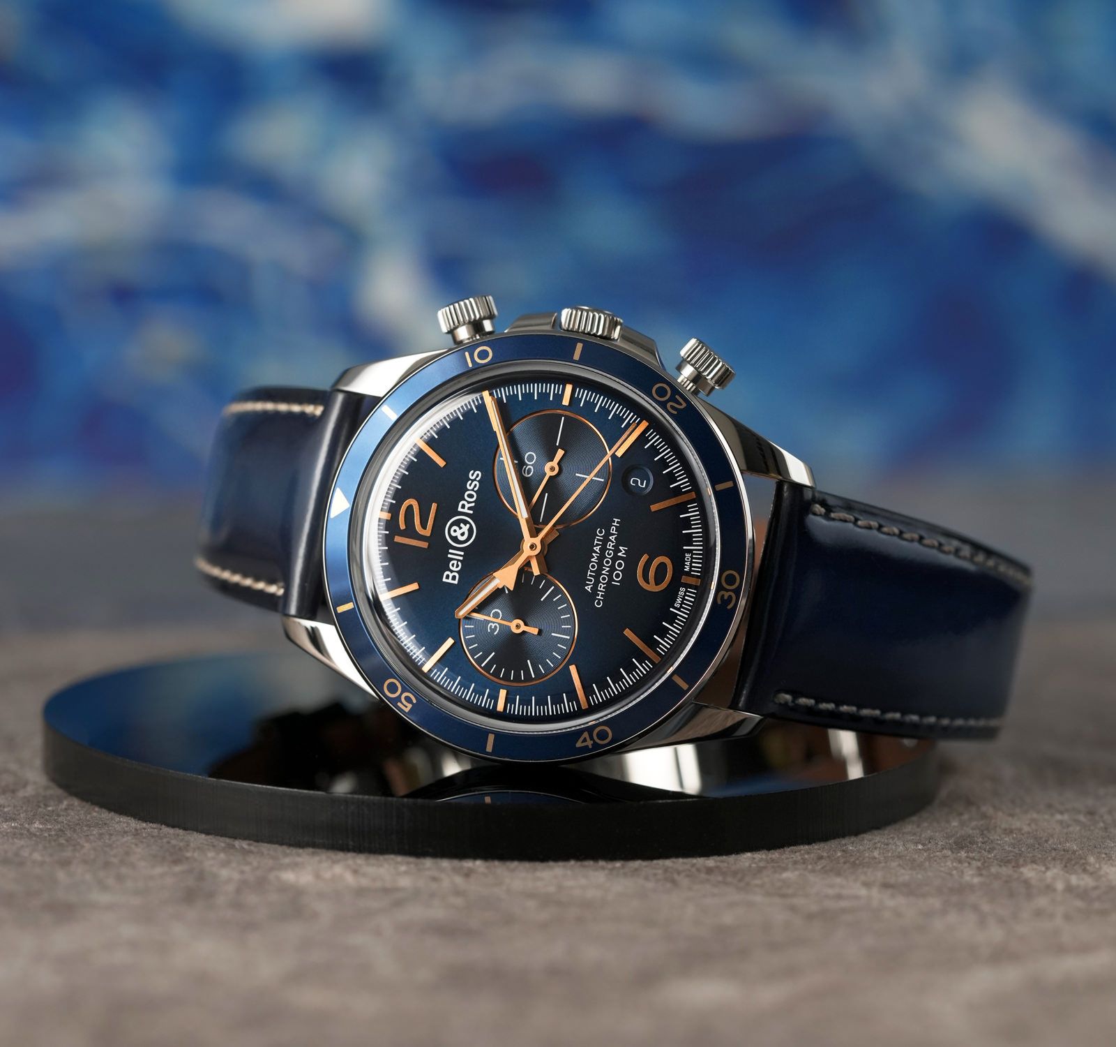 Pre-Owned Bell Ross Vintage Men Watch in Blue Colour Dial