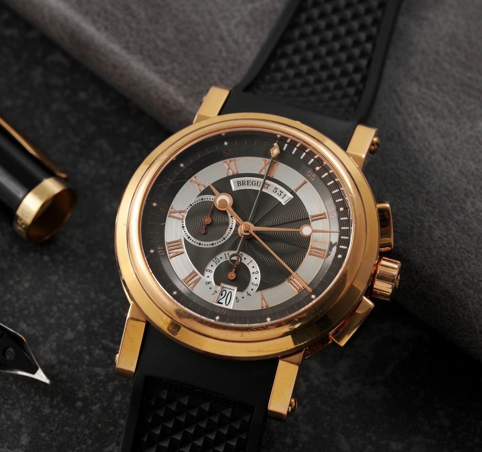 Pre-Owned Breguet Marine Men Watch in Black Colour Dial