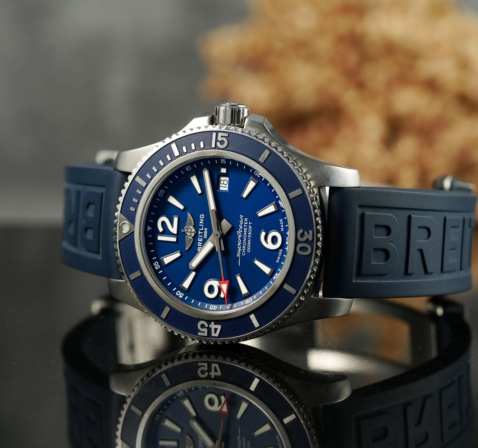 Pre-Owned Breitling Superocean Men Watch in Blue Colour Dial