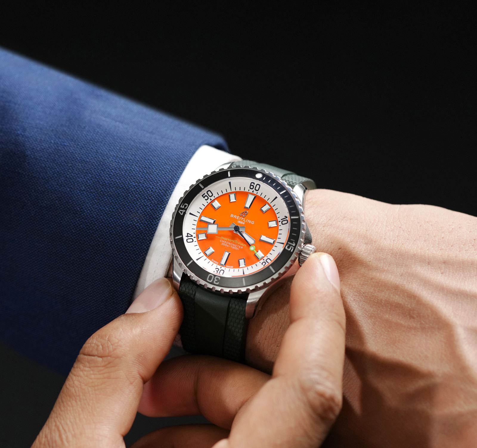 Pre-Owned Breitling Superocean Heritage Men Watch in Orange Colour