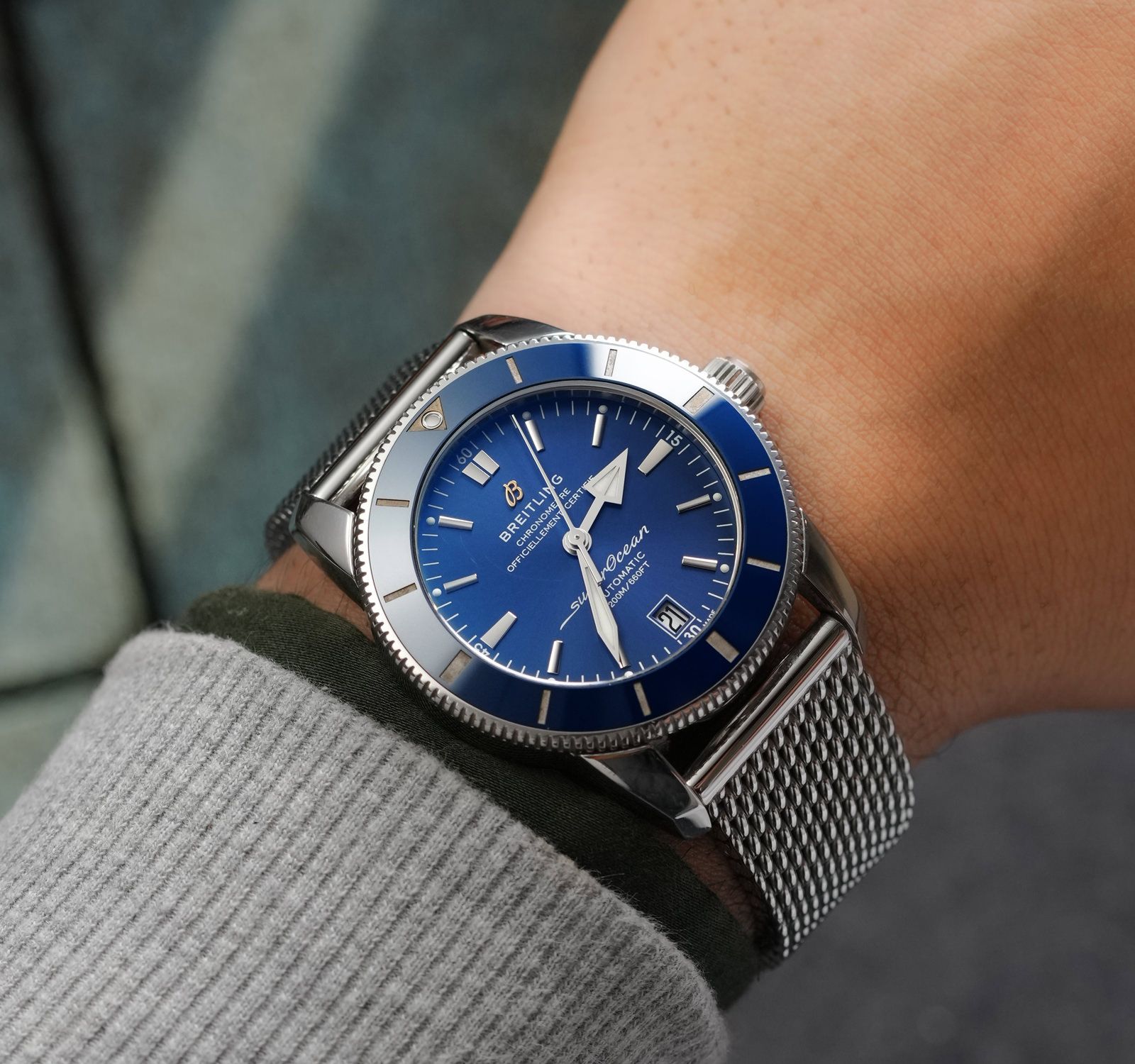 Pre-Owned Breitling Superocean Heritage Men Watch in Blue Colour Dial