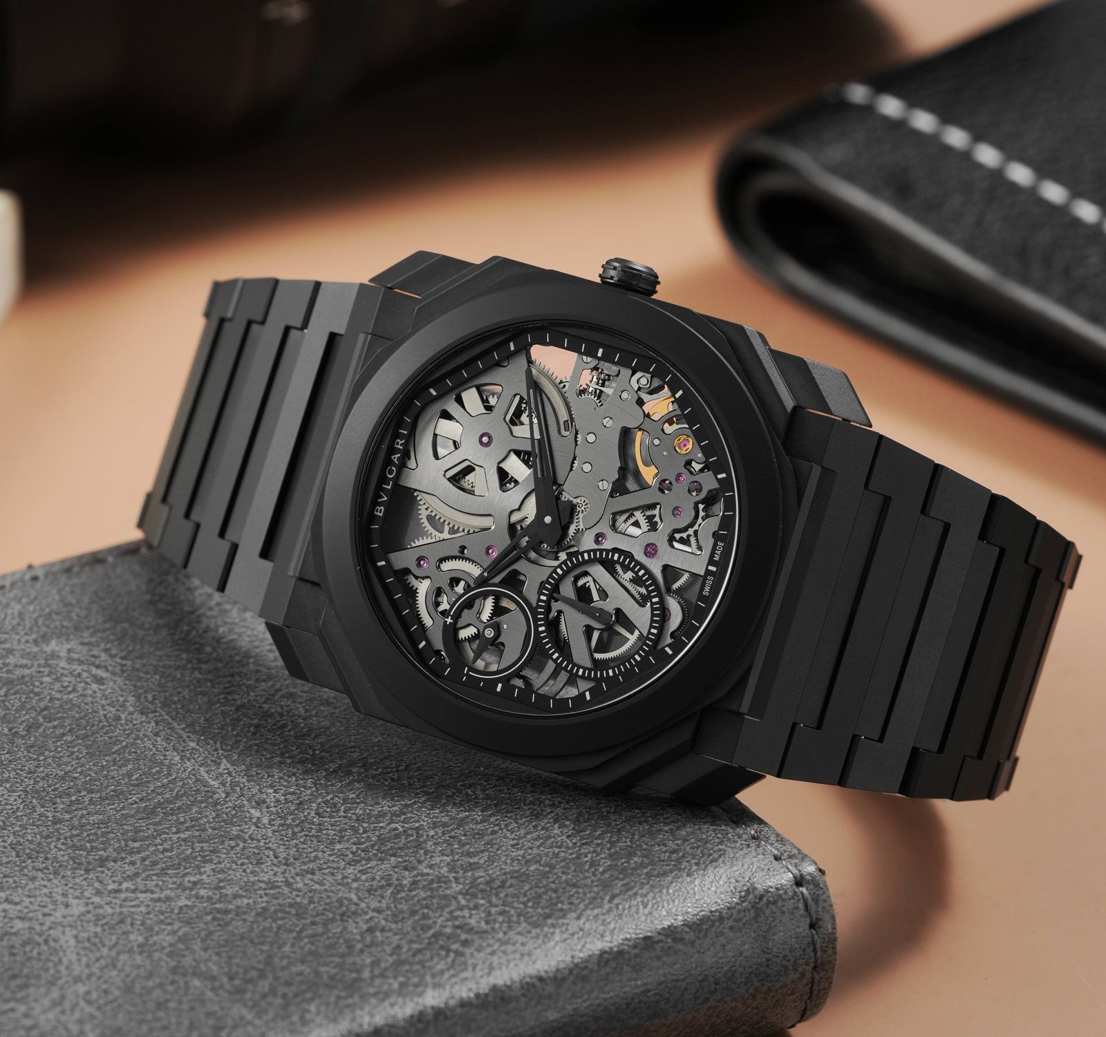 Pre-Owned BVLGARI Octo Men Watch in Skeleton Colour Dial