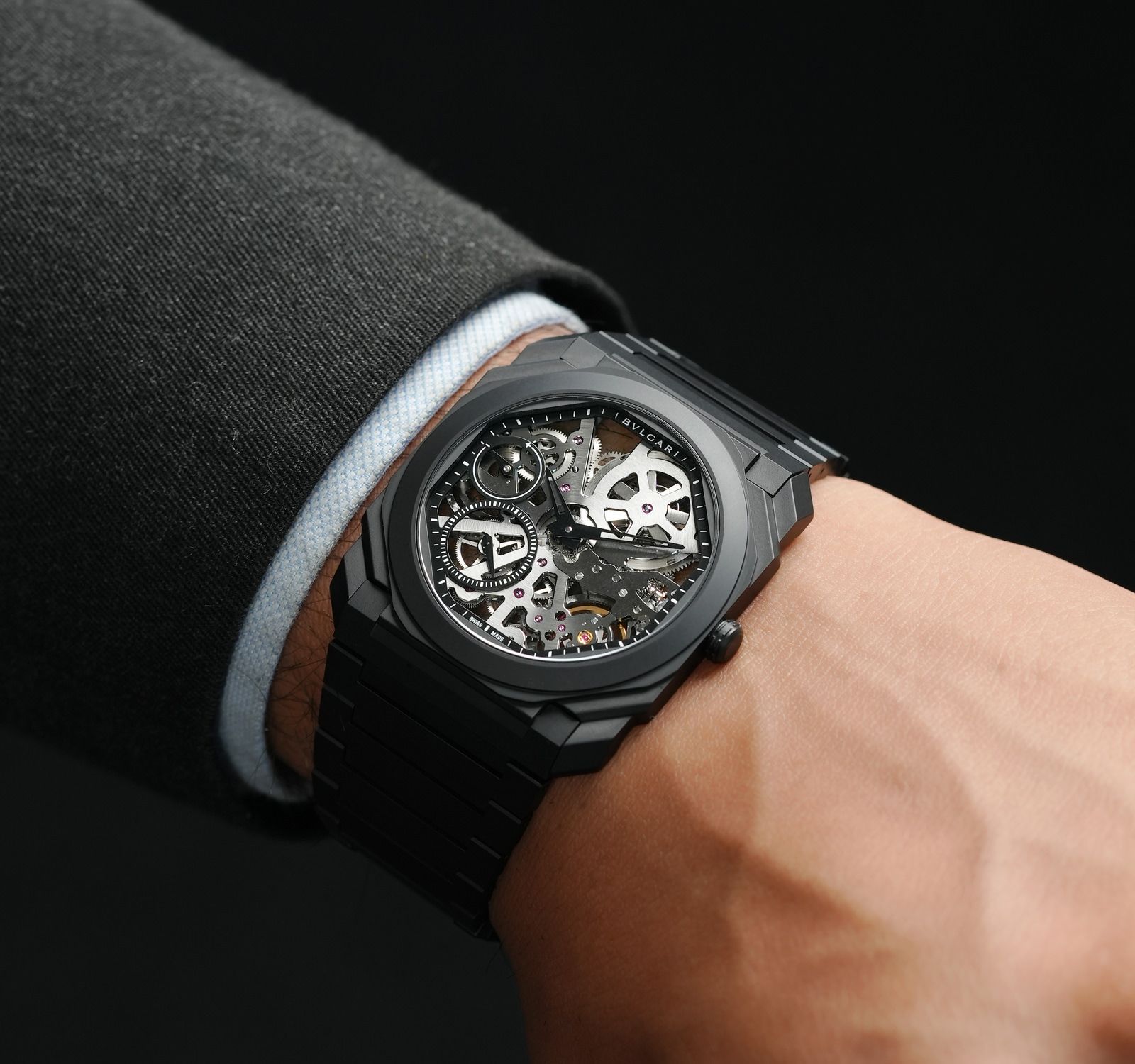 Pre-Owned BVLGARI Octo Men Watch in Skeleton Colour Dial