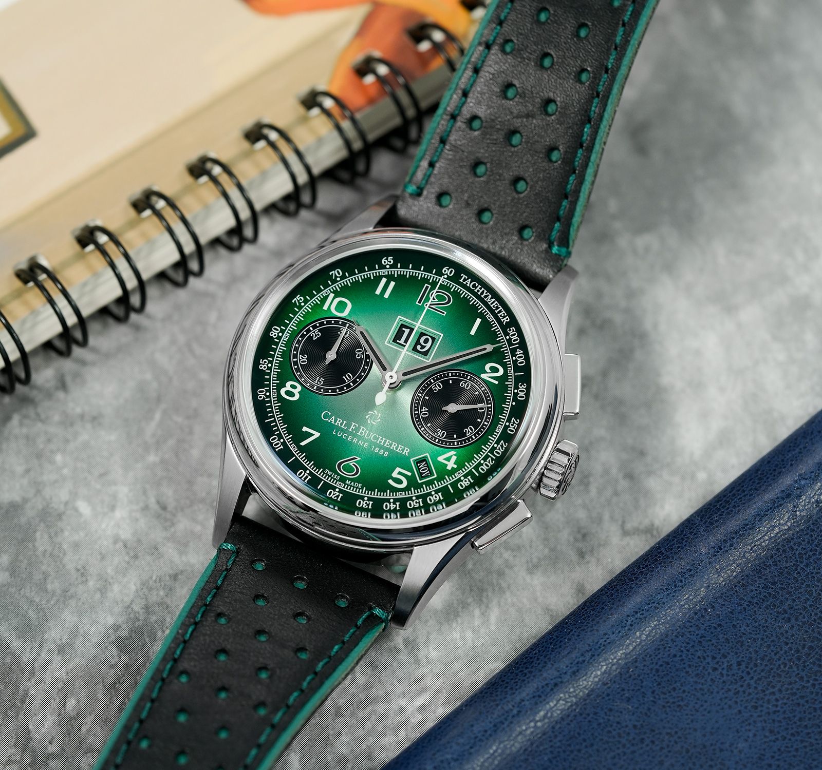 Pre-Owned Carl Bucherer Heritage Men Watch in Green Colour Dial