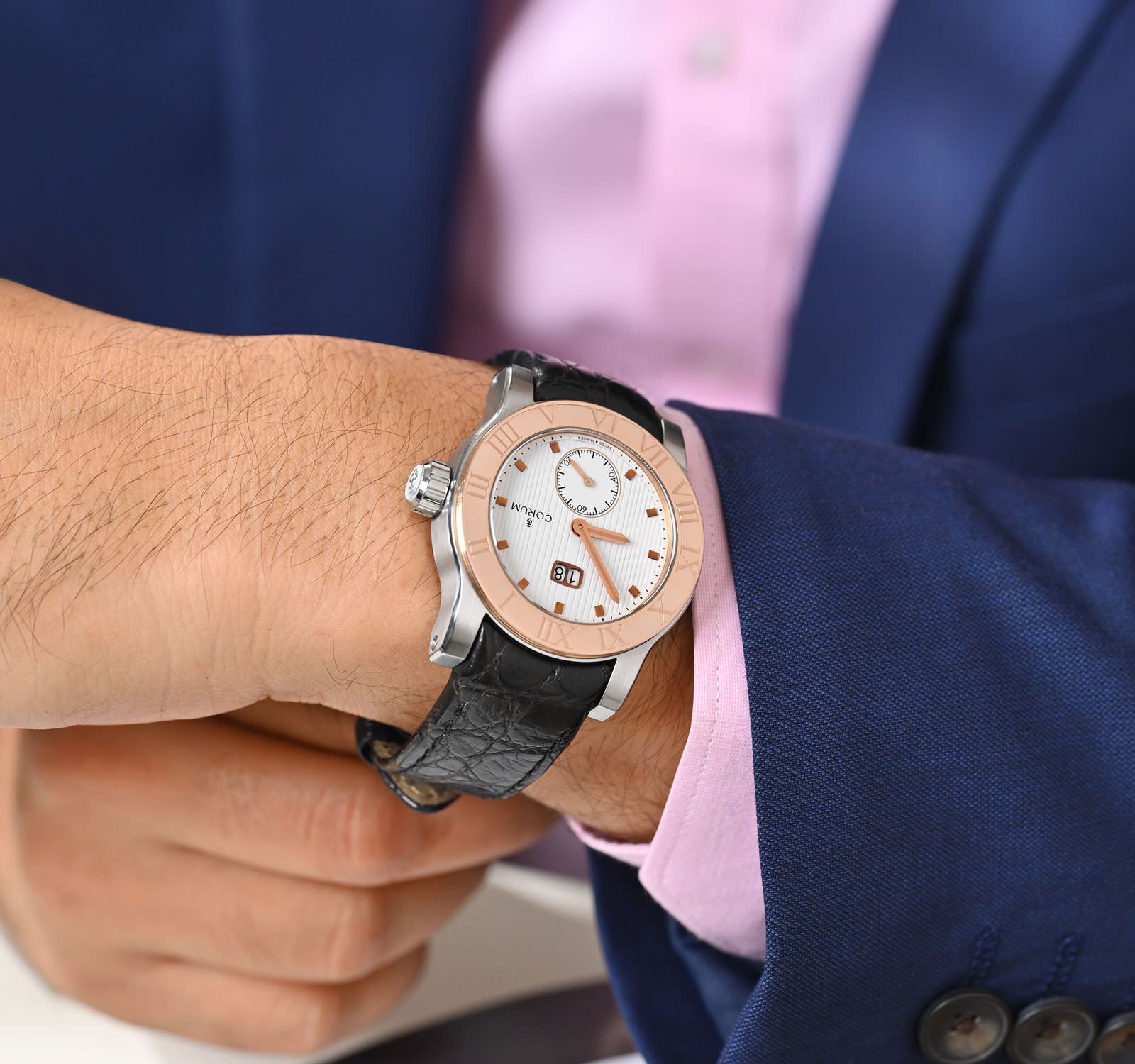 Pre-Owned Corum Romulus Men Watch in White Colour Dial