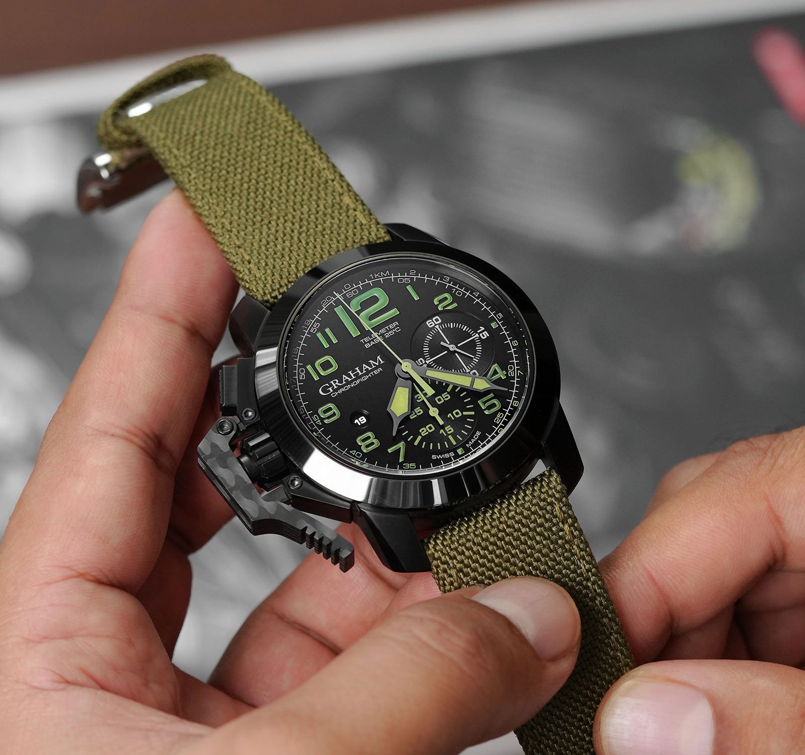 Pre-Owned Graham Chronofighter Oversize Men Watch in Black