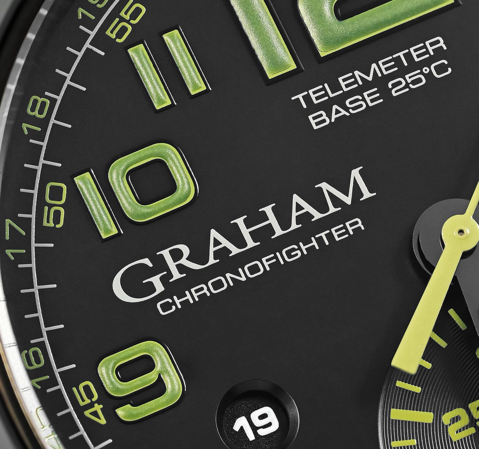 Pre-Owned Graham Chronofighter Oversize Men Watch in Black Colour Dial