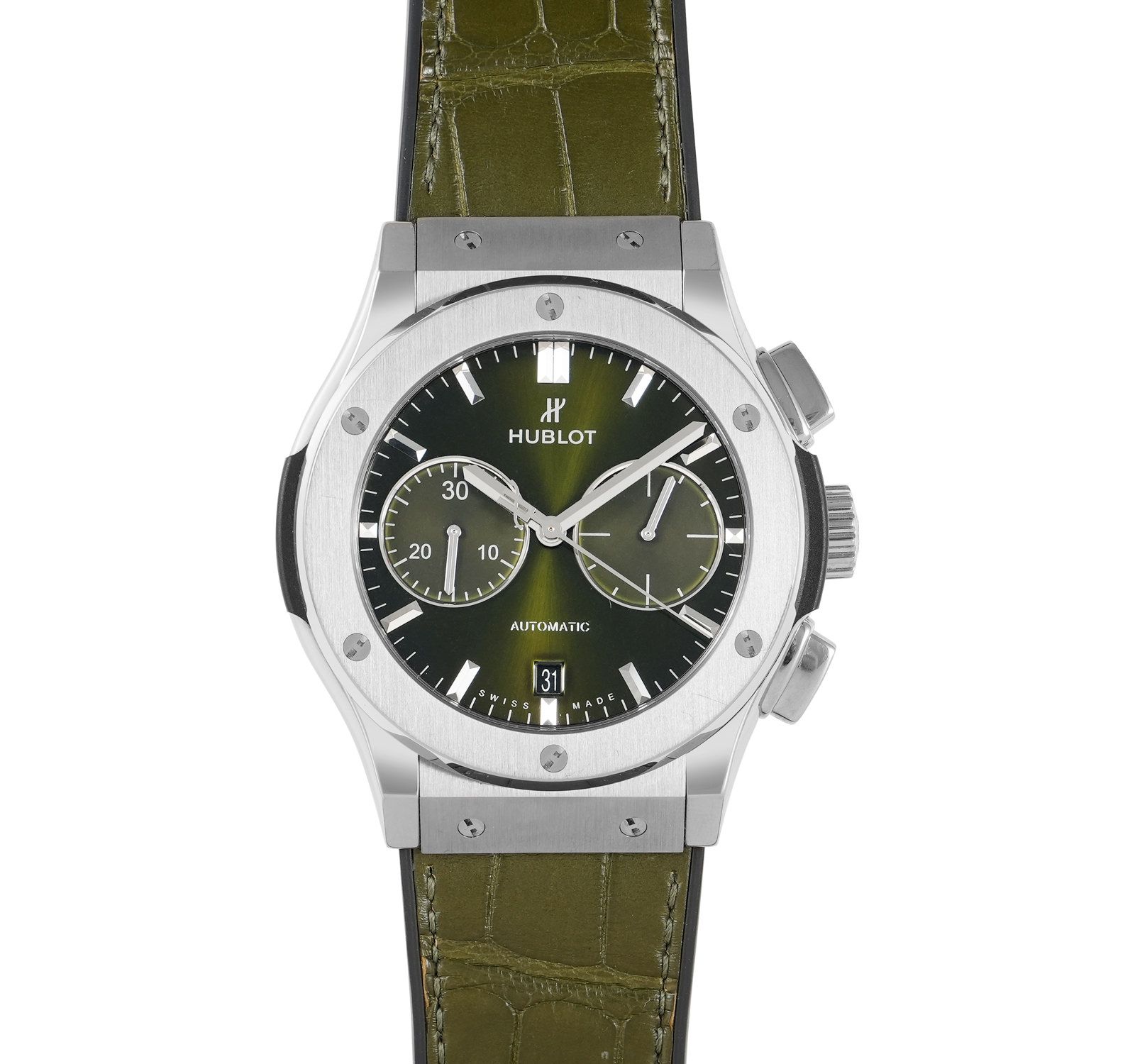 Pre-Owned Hublot Classic Fusion Men Watch in Green Colour Dial