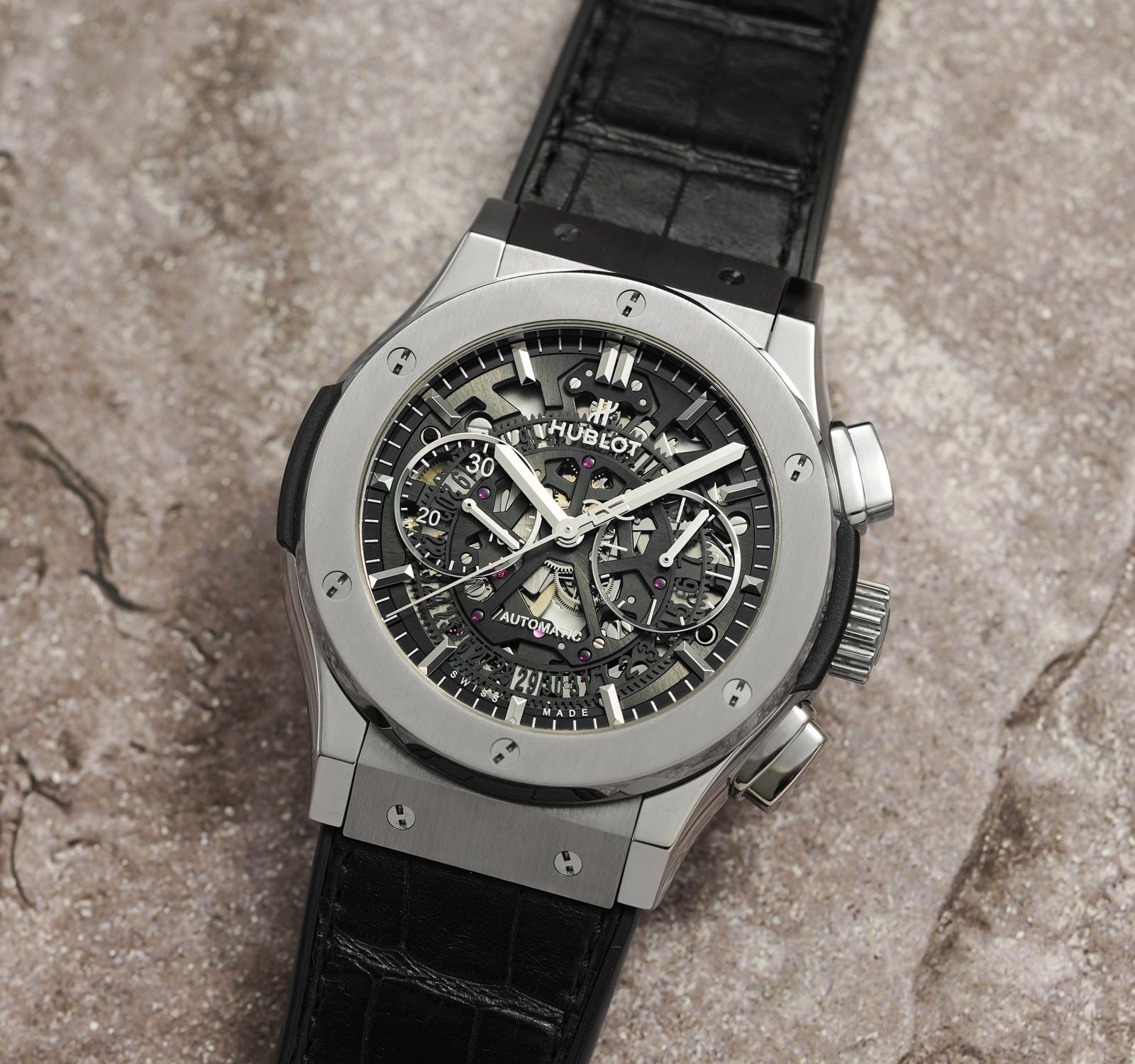 Pre-Owned Hublot Classic Fusion Men Watch in Skeleton Colour Dial