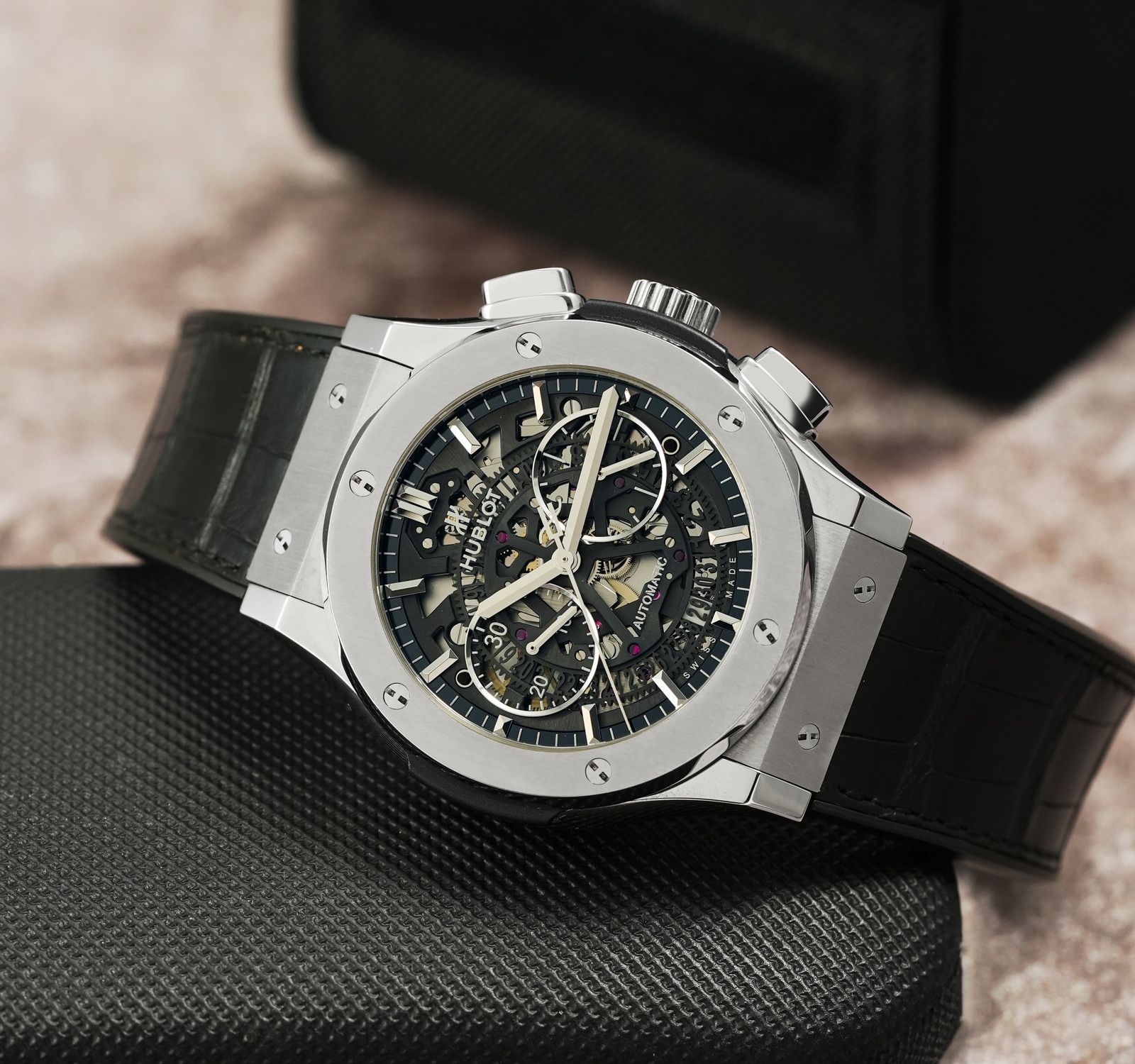 Pre-Owned Hublot Classic Fusion Men Watch in Skeleton Colour Dial