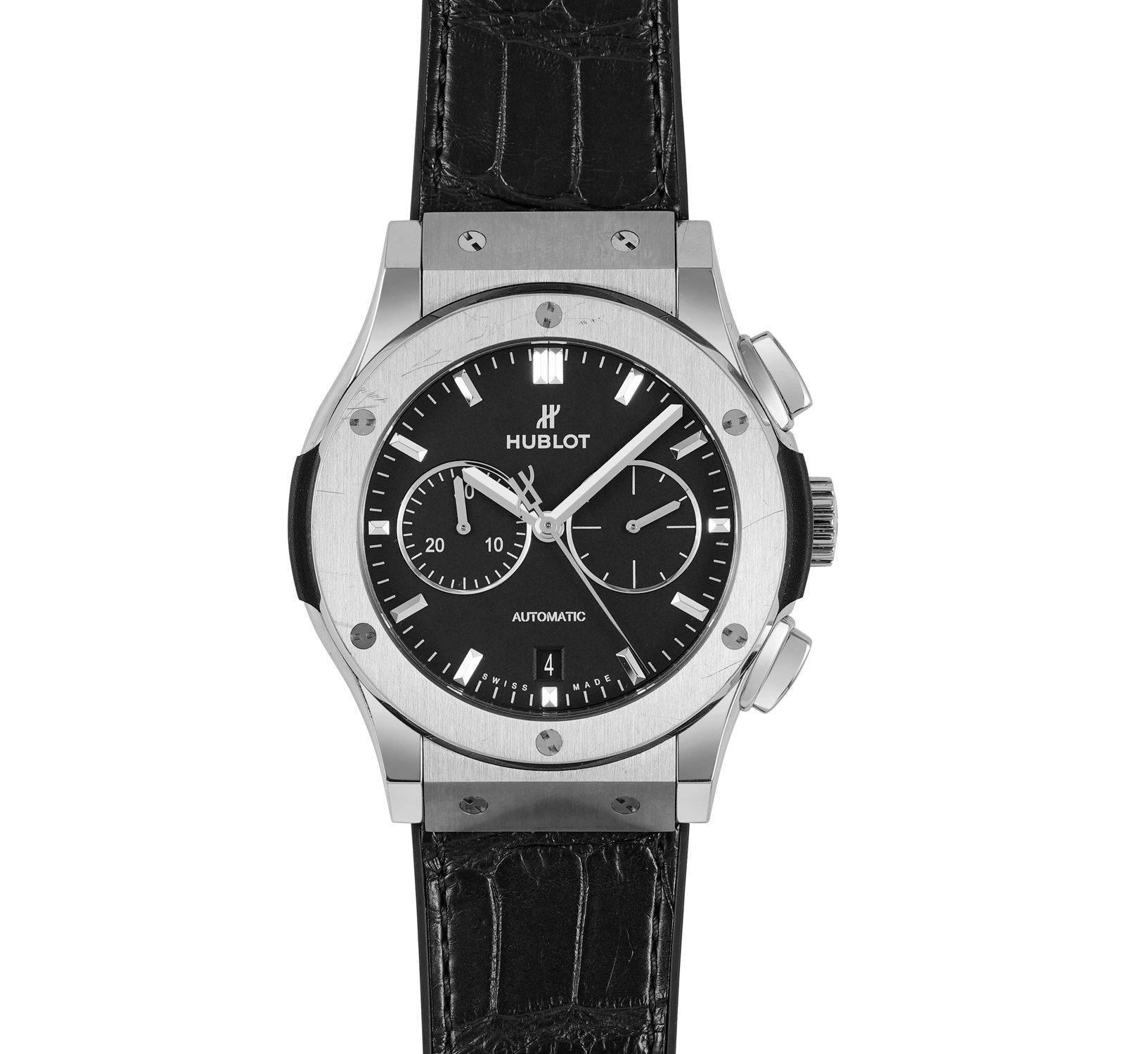 Pre-Owned Hublot Classic Fusion Men Watch in Black Colour Dial