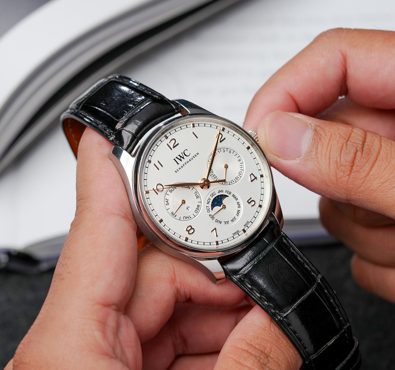 Pre-Owned IWC Portugieser Men Watch in Silver Colour Dial