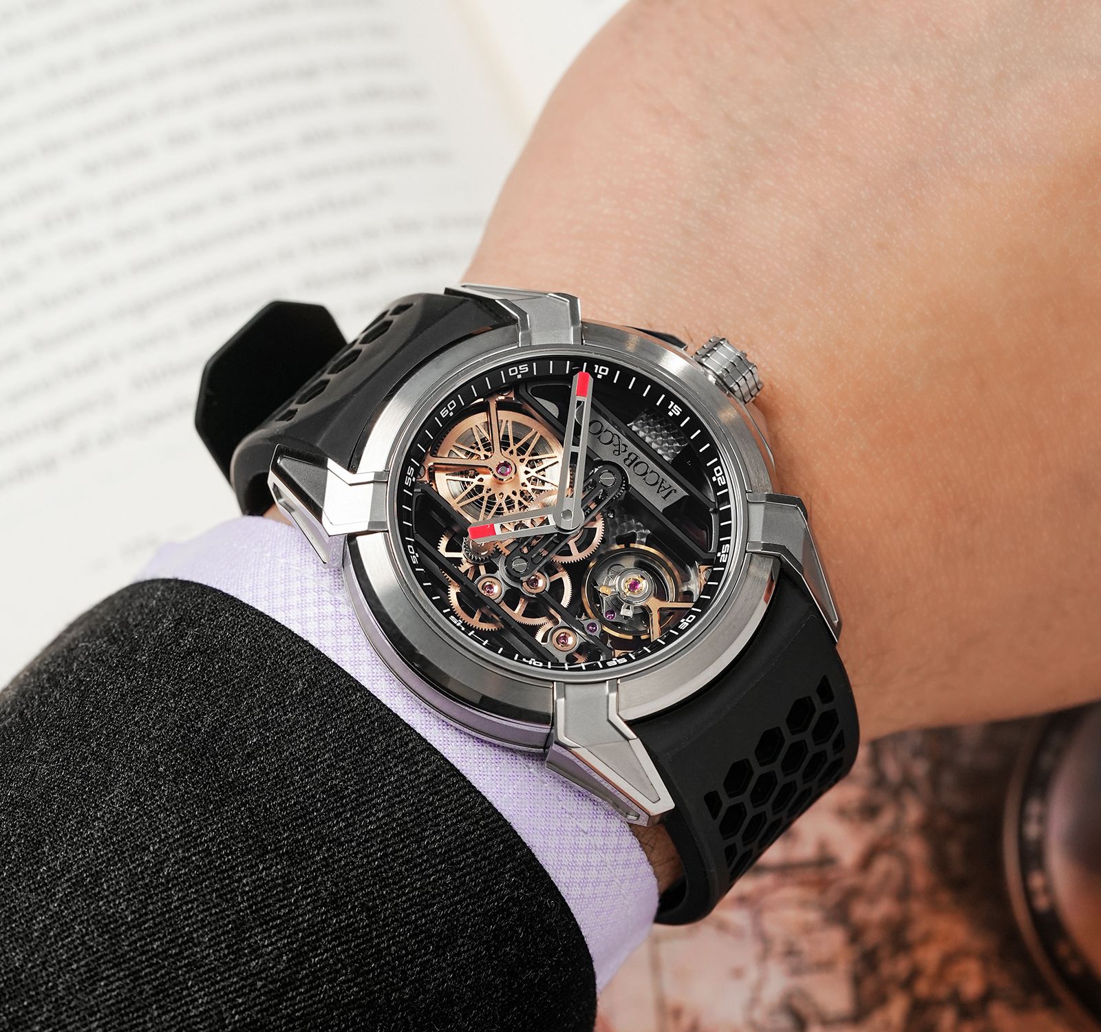 Pre-Owned Jacob & Co. Epic X Men Watch in Skeleton Colour Dial