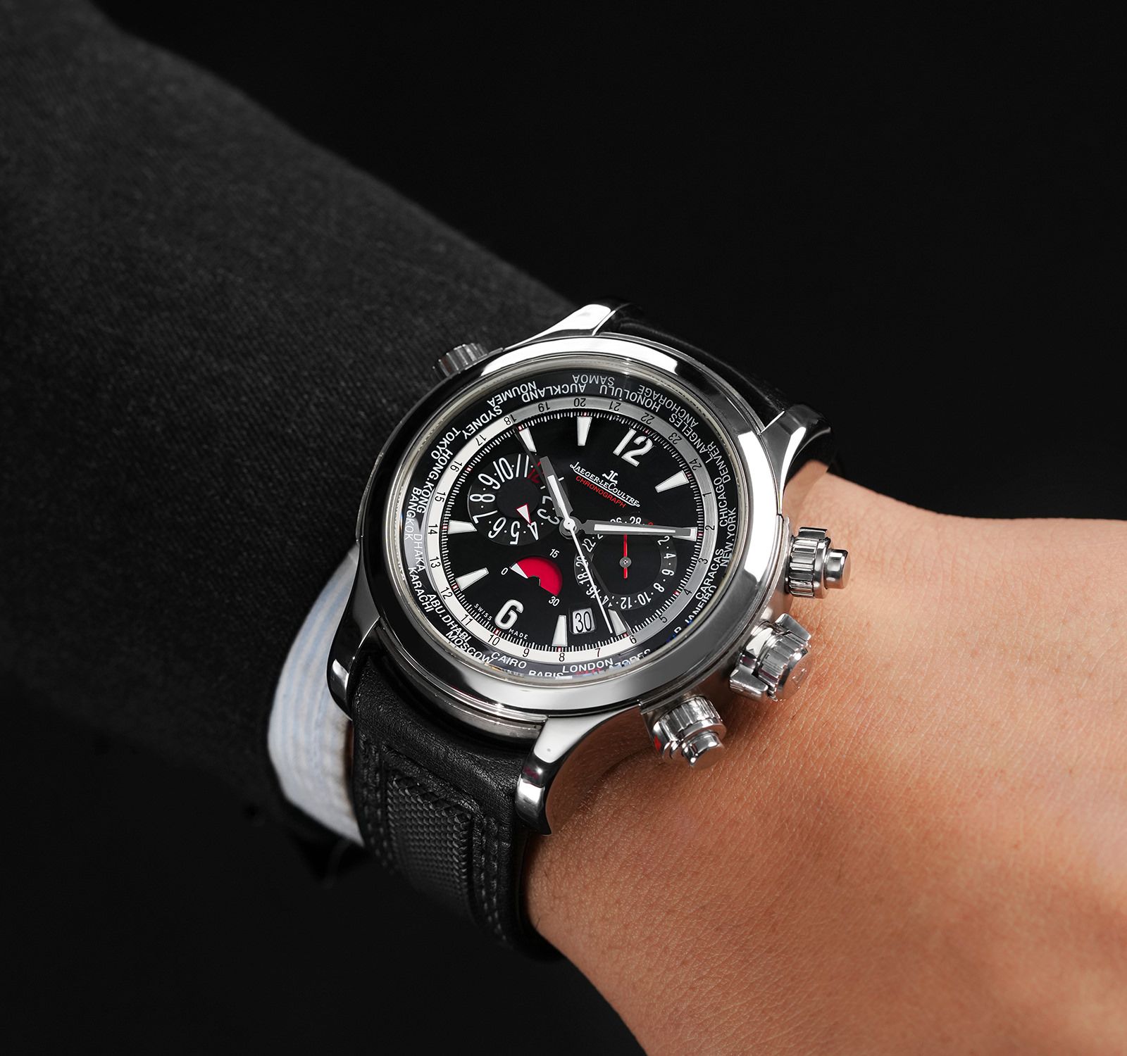 Pre-Owned Jaeger-LeCoultre Master Men Watch in Black Colour Dial