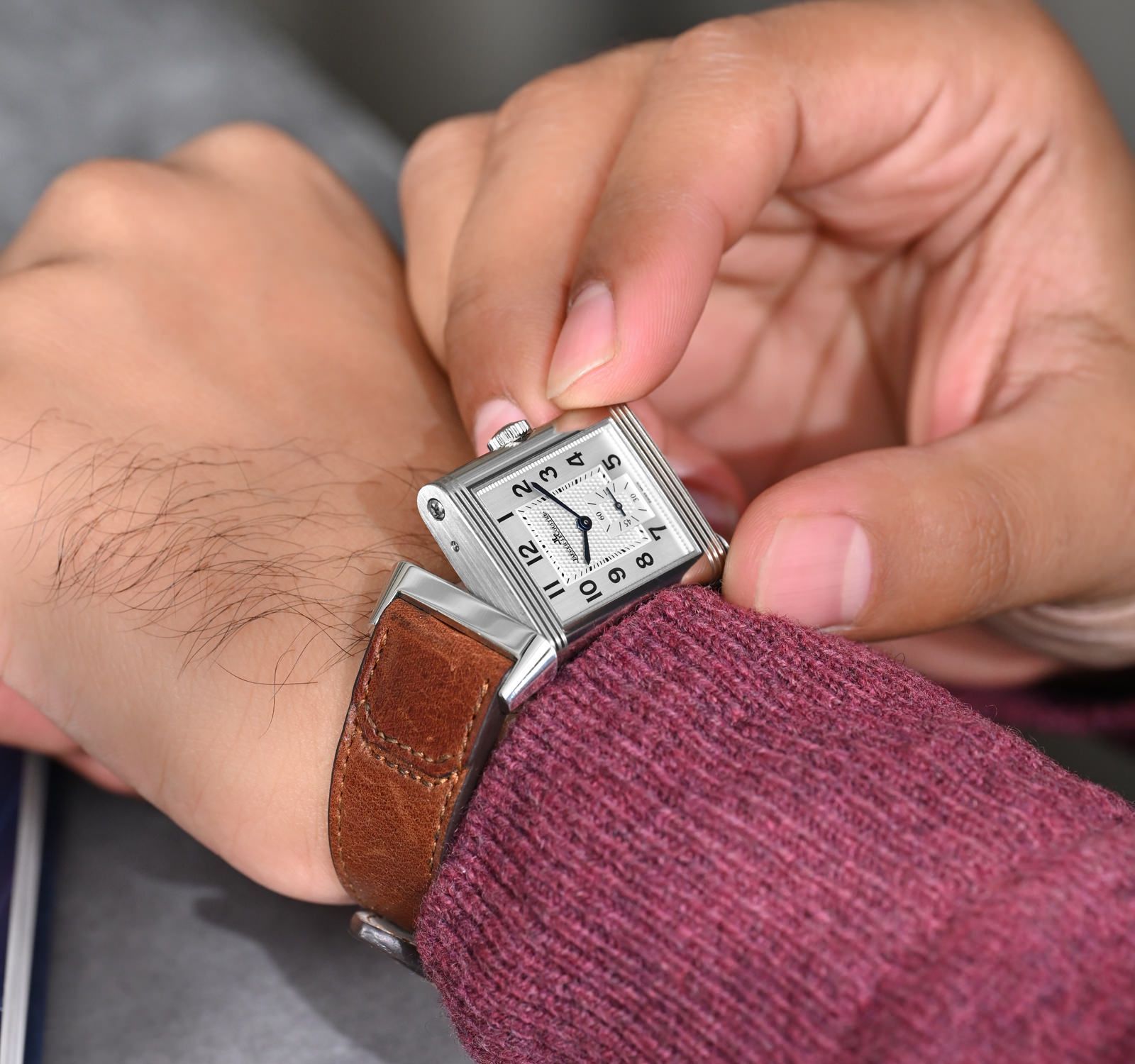 Jlc reverso wrist outlet shot