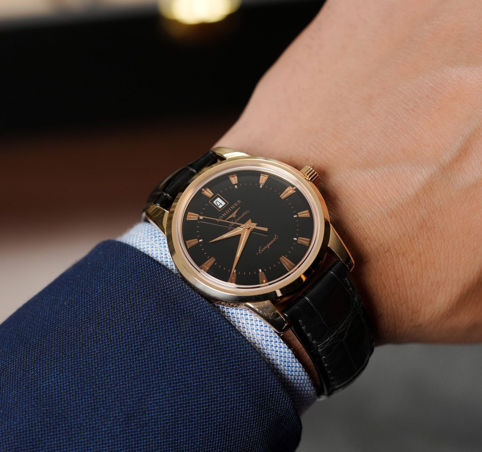 Longines conquest heritage black dial online