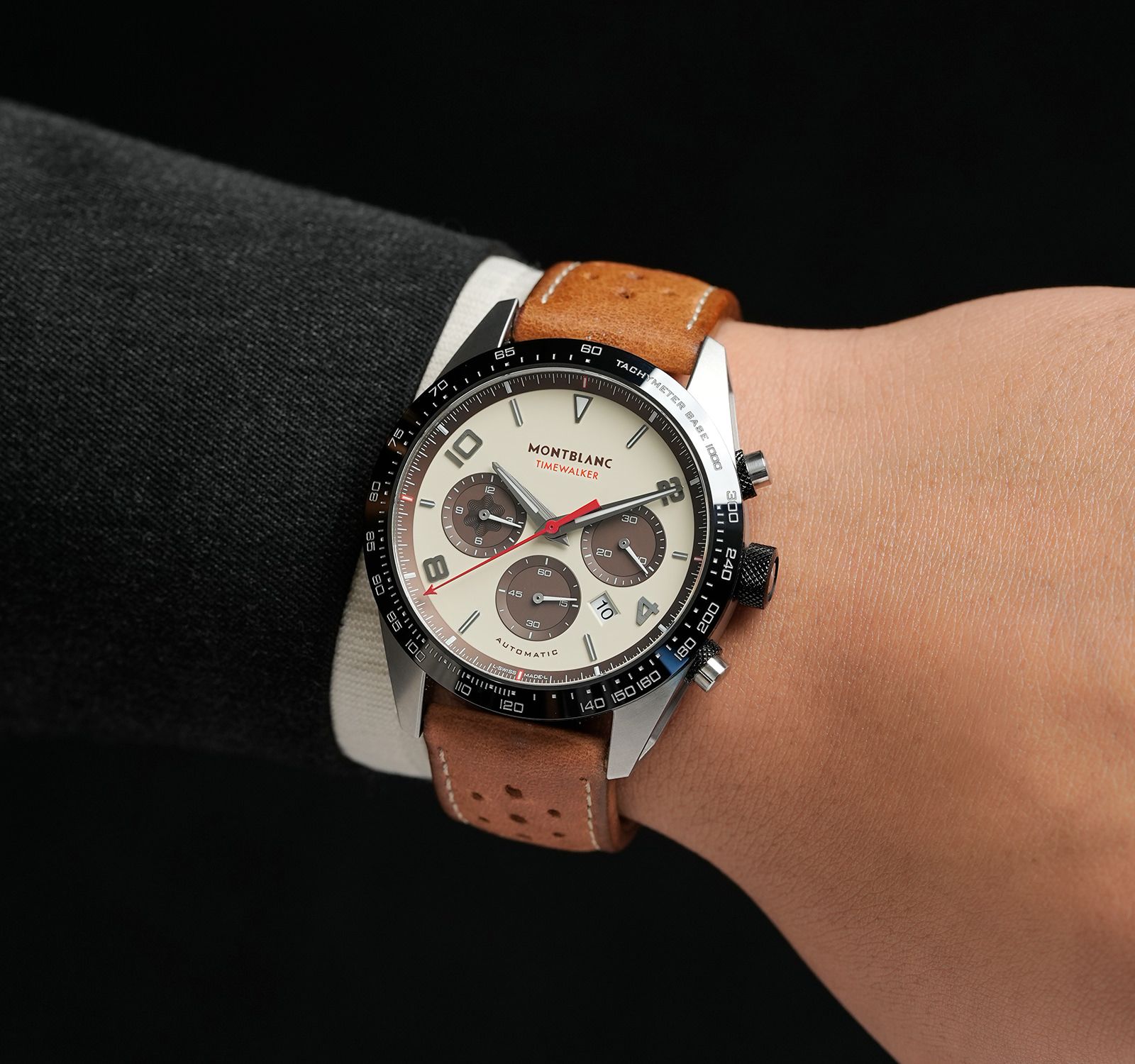 Pre-Owned Montblanc TimeWalker Men Watch in Beige Colour Dial