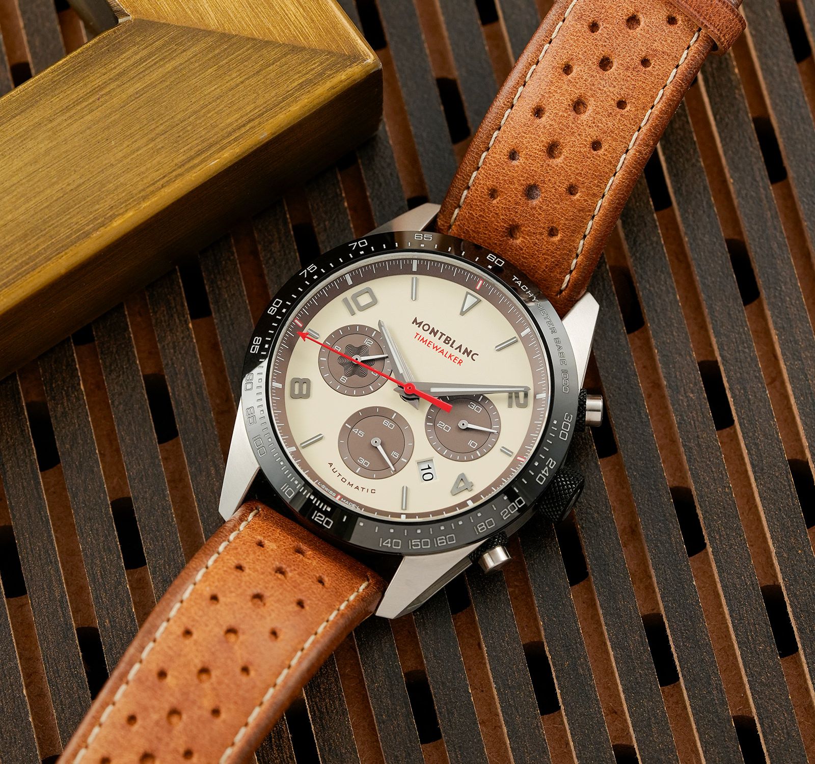 Pre-Owned Montblanc TimeWalker Men Watch in Beige Colour Dial