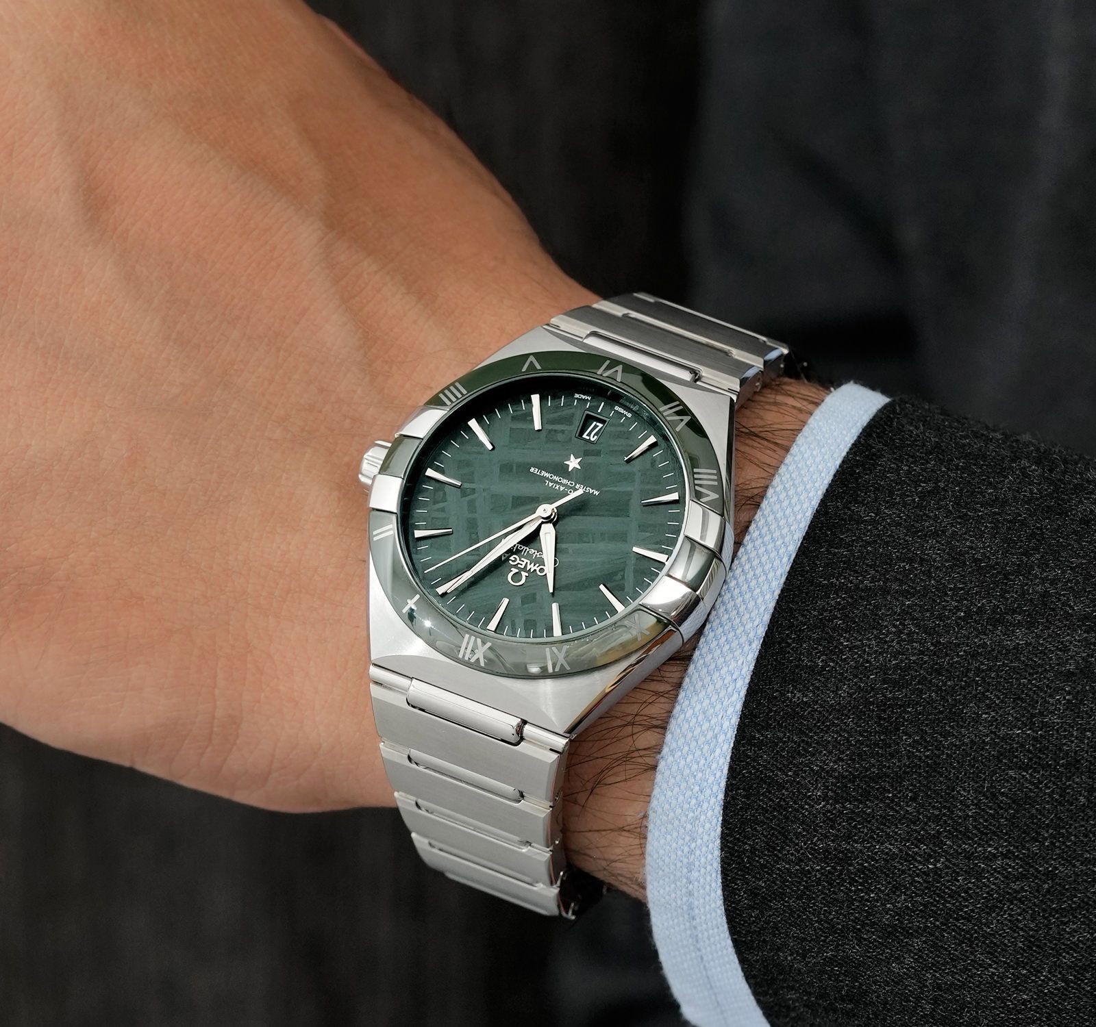 Pre-Owned Omega Constellation Men Watch in Green Colour Dial Pre-Owned Omega Constellation Men Watch in Green Colour Dial