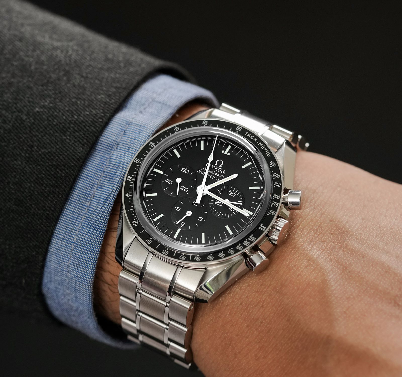 ジャンク　OMEGA Speedmaster ブラック Omega Speedmaster Moonwatch Co-Axial Master Chronometer