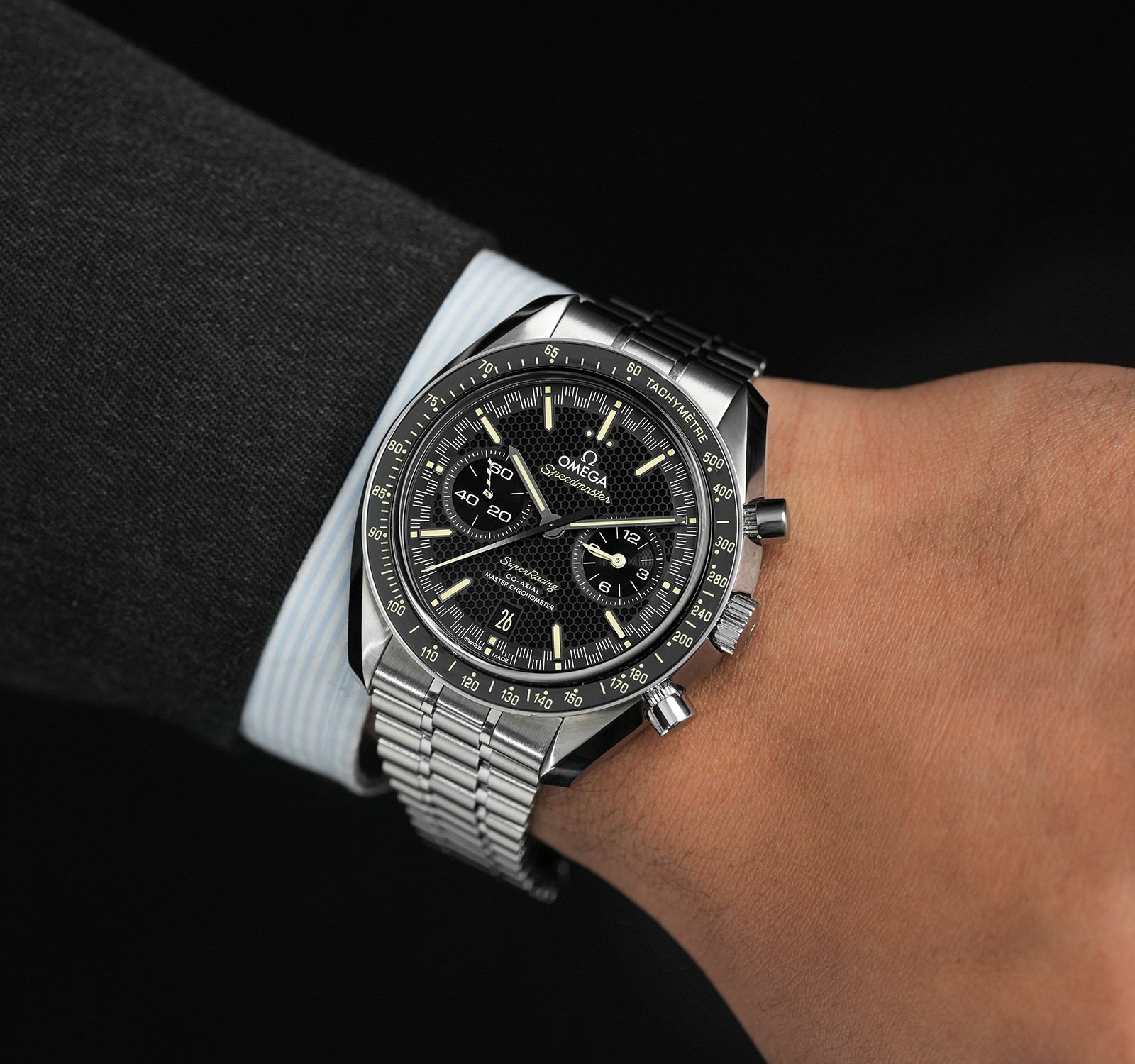 Pre-Owned Omega Speedmaster Men Watch in Black Colour Dial