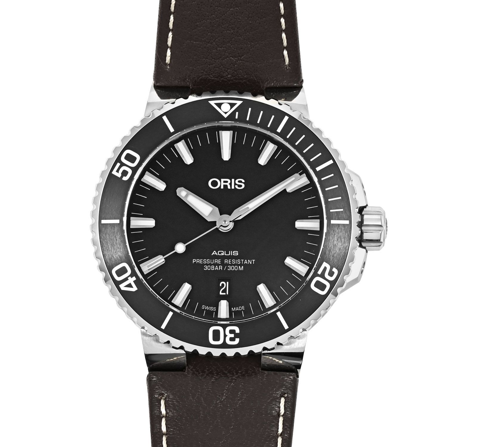 Pre Owned Oris Aquis Men Watch in Black Colour Dial