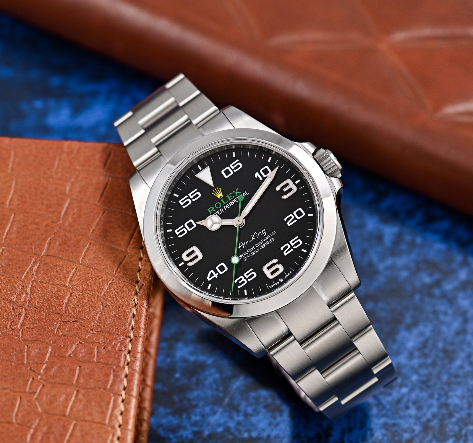 Pre-Owned Rolex Air-King Men Watch in Black Colour Dial