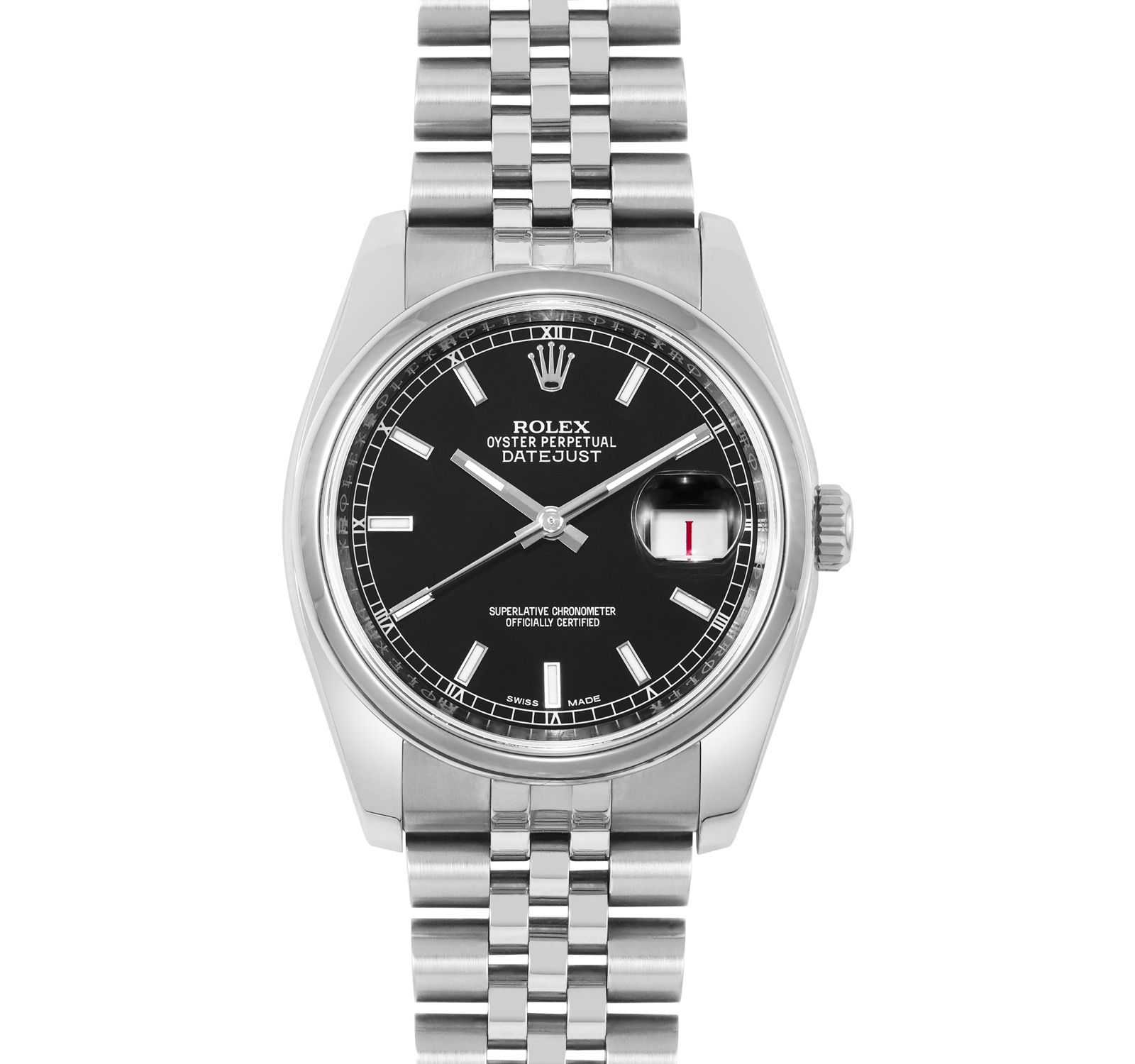 Pre-Owned Rolex Datejust Unisex Watch in Black Colour Dial