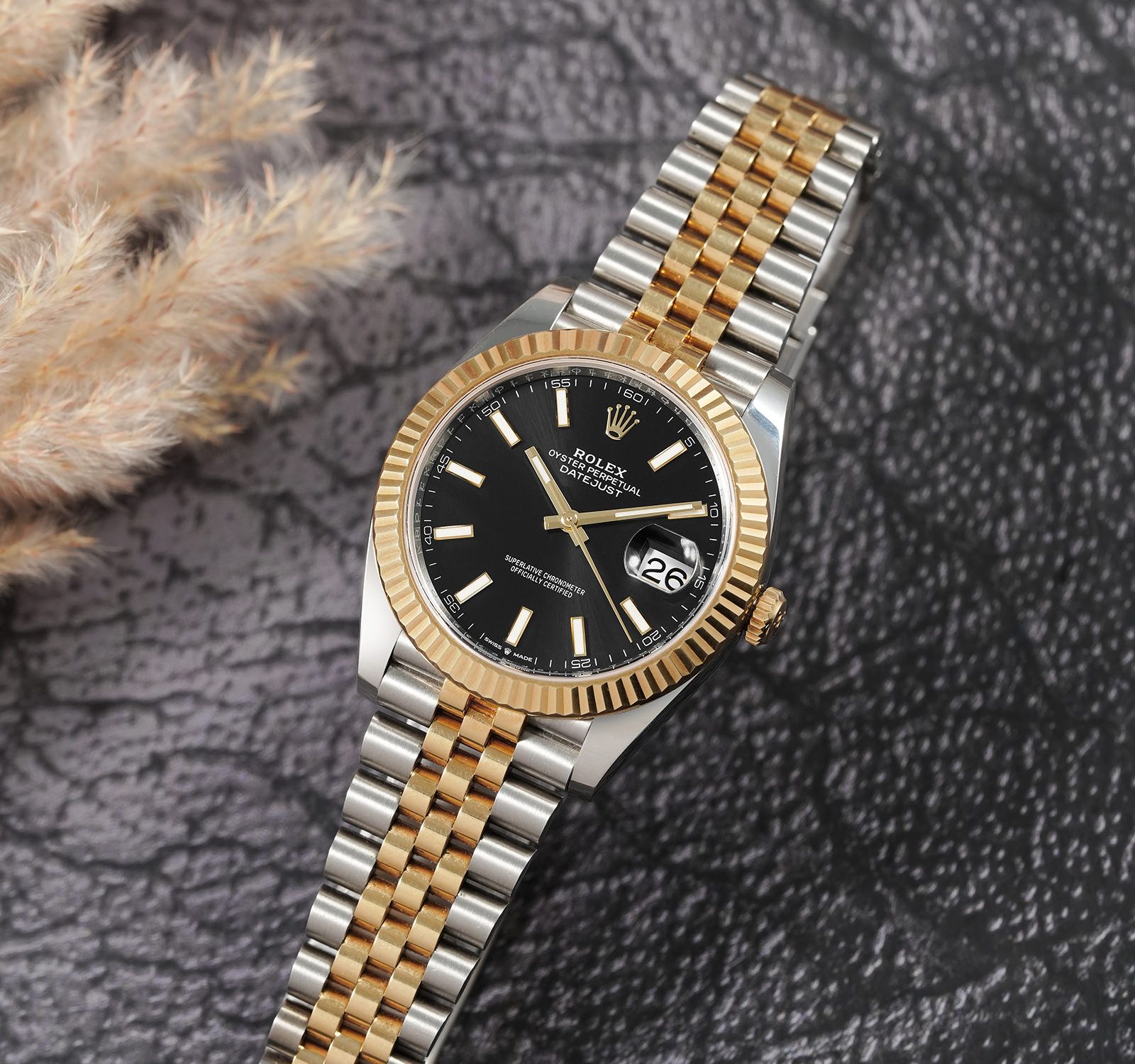 Pre-Owned Rolex Datejust Men Watch in Black Colour Dial