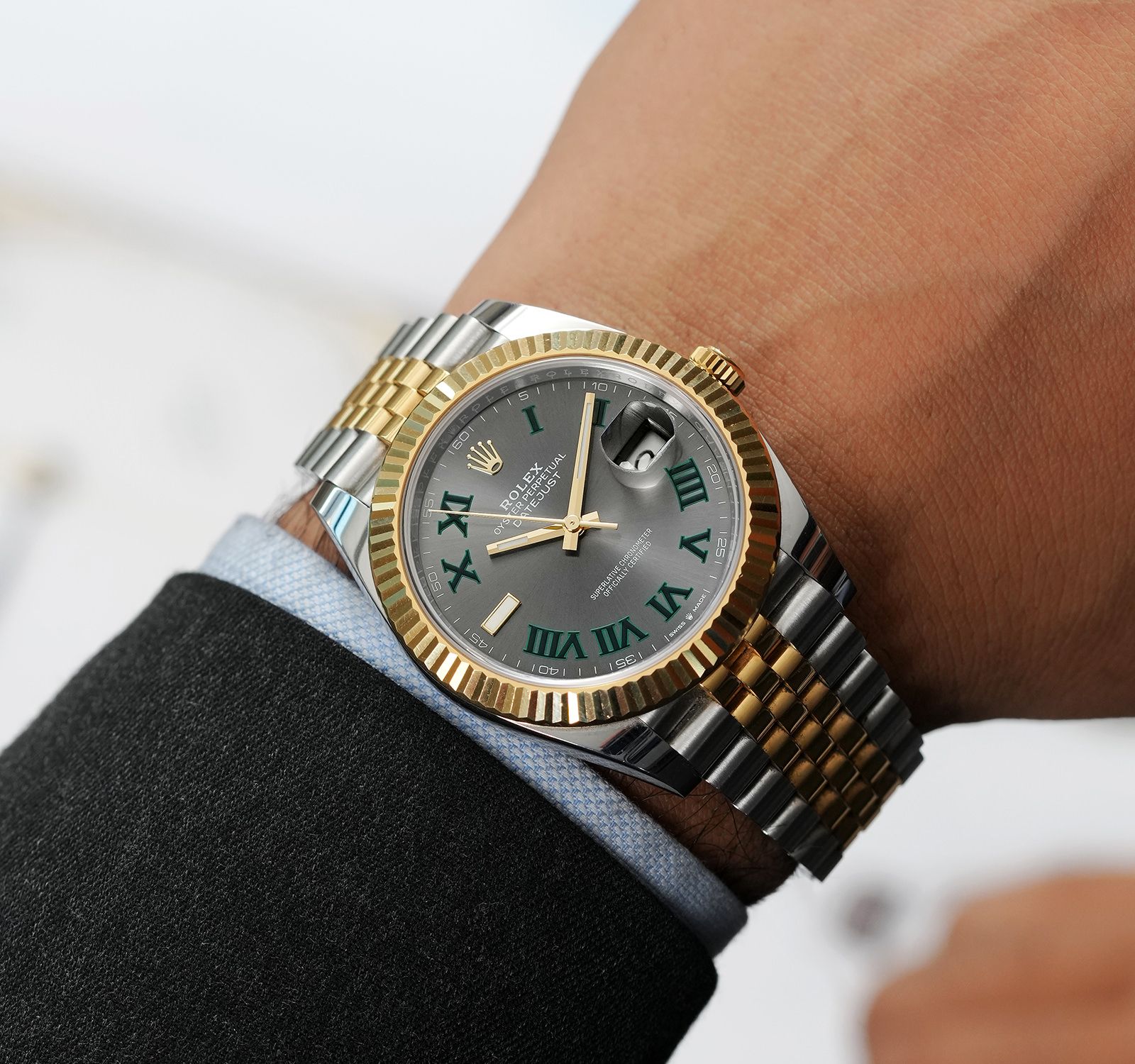 Pre-Owned Rolex Datejust Men Watch in Slate Colour Dial