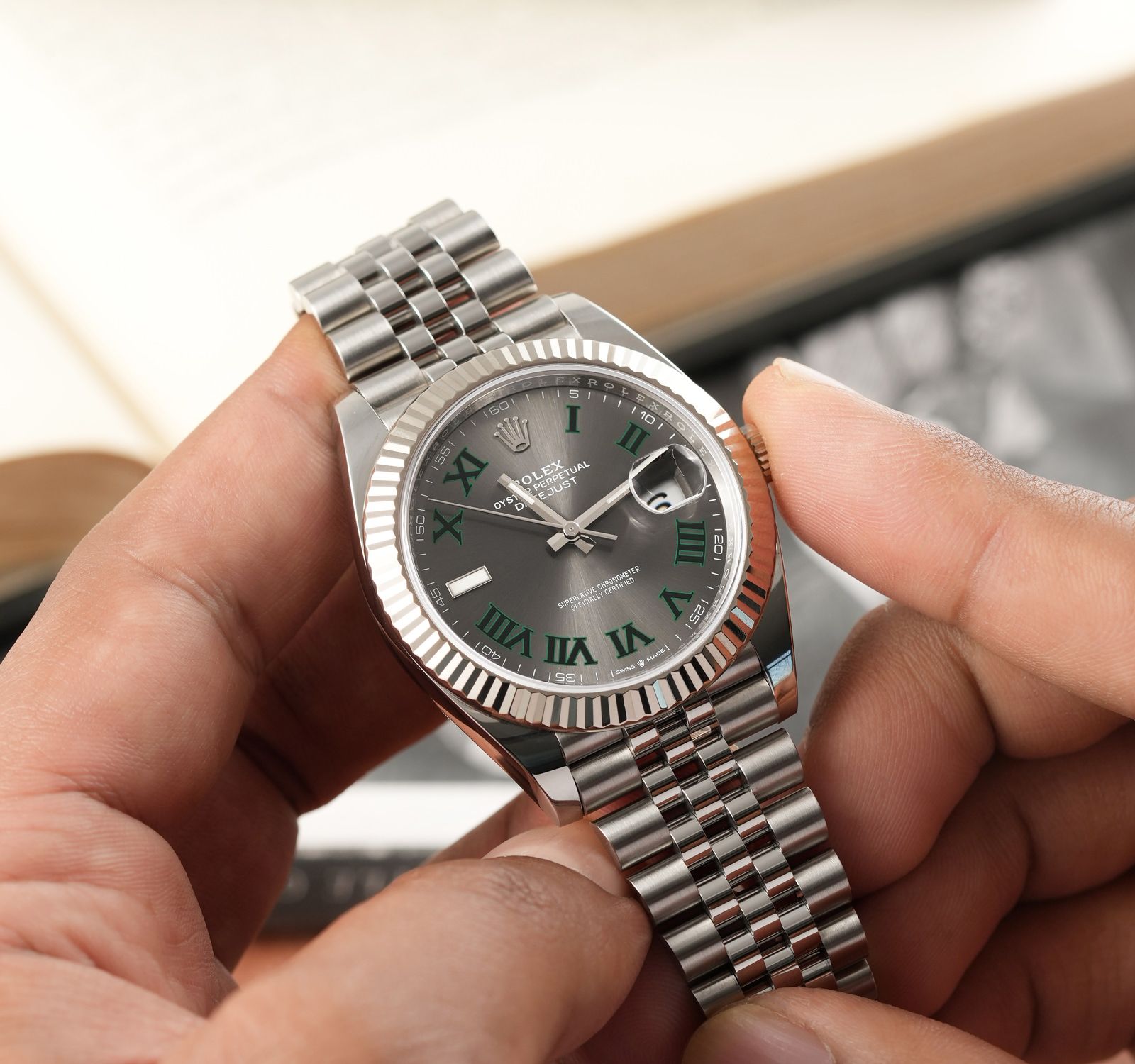 Pre-Owned Rolex Datejust Men Watch in Slate Colour Dial