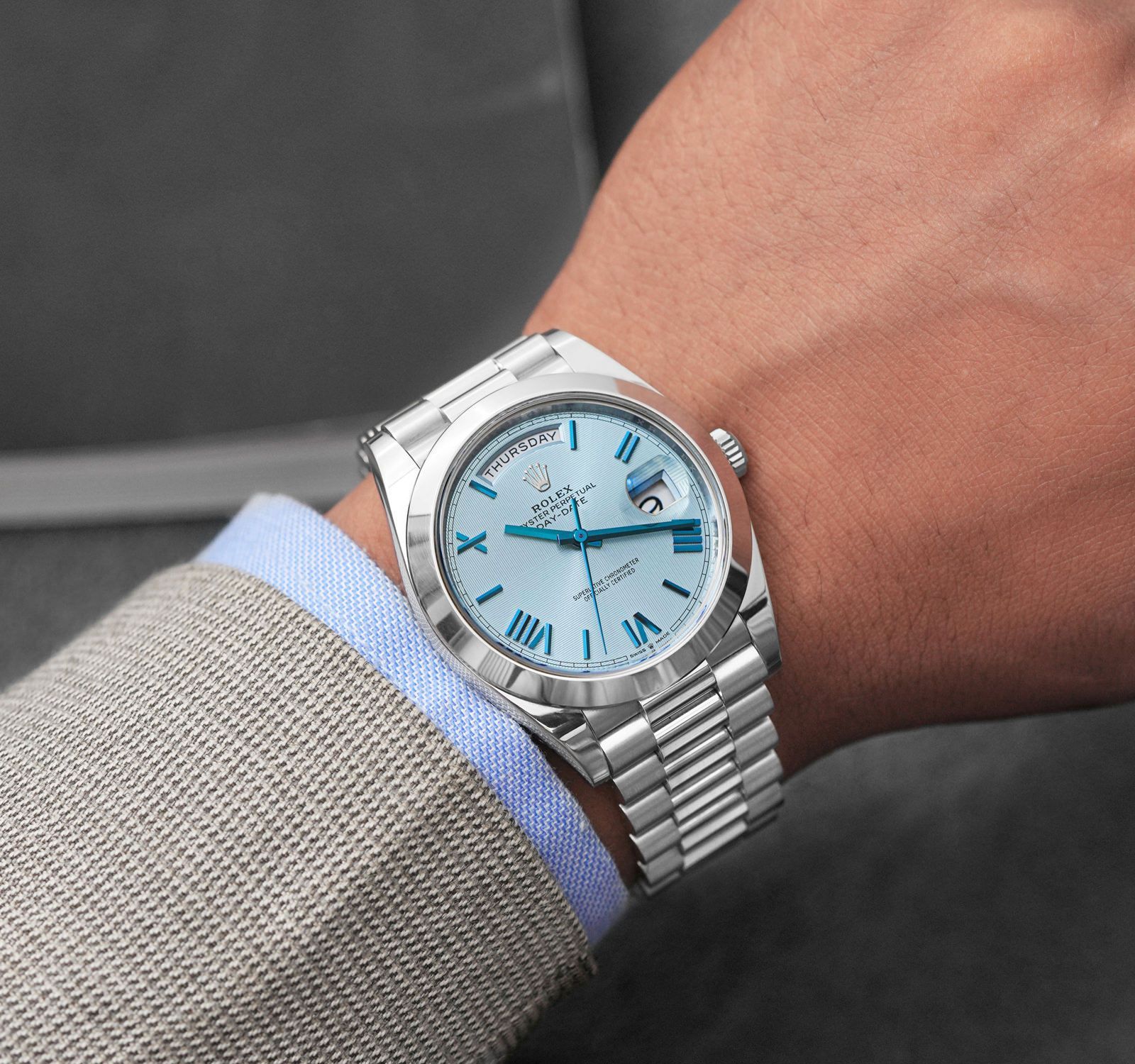 Buy Pre Owned Rolex Day Date 228206 ICEBLUEROMIND