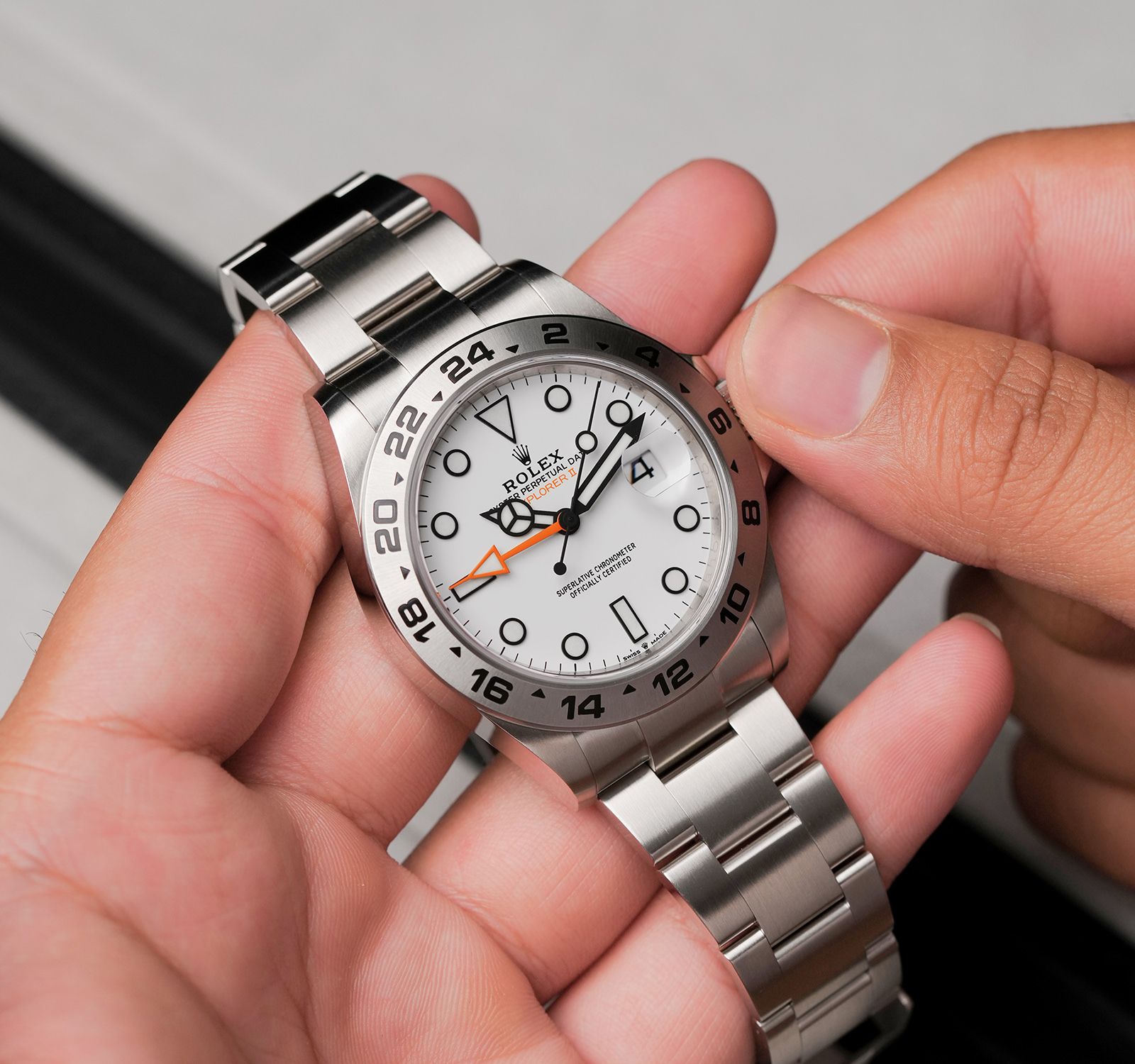 Pre-Owned Rolex Explorer Men Watch in White Colour Dial