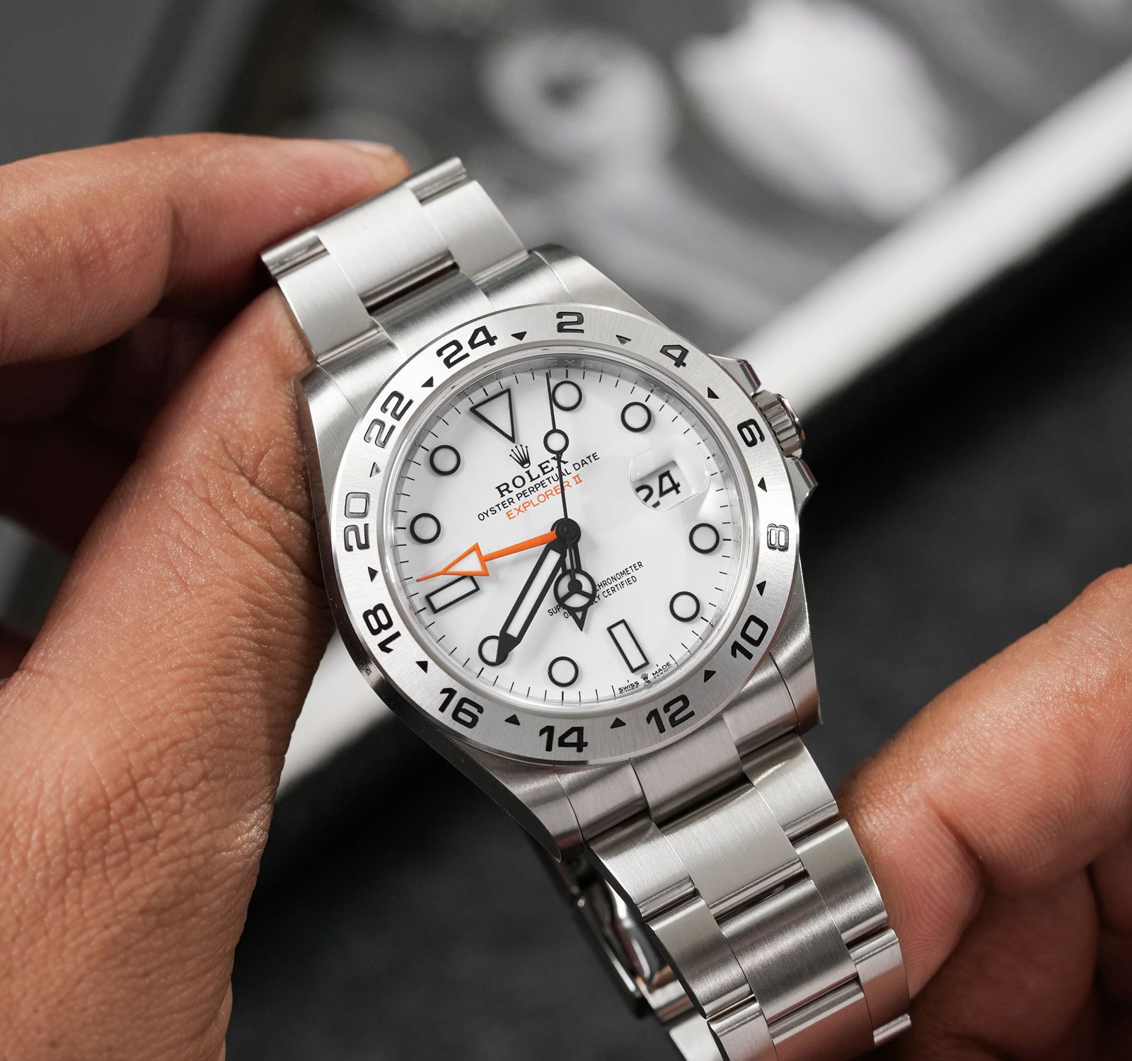 Pre-Owned Rolex Explorer Men Watch in White Colour Dial