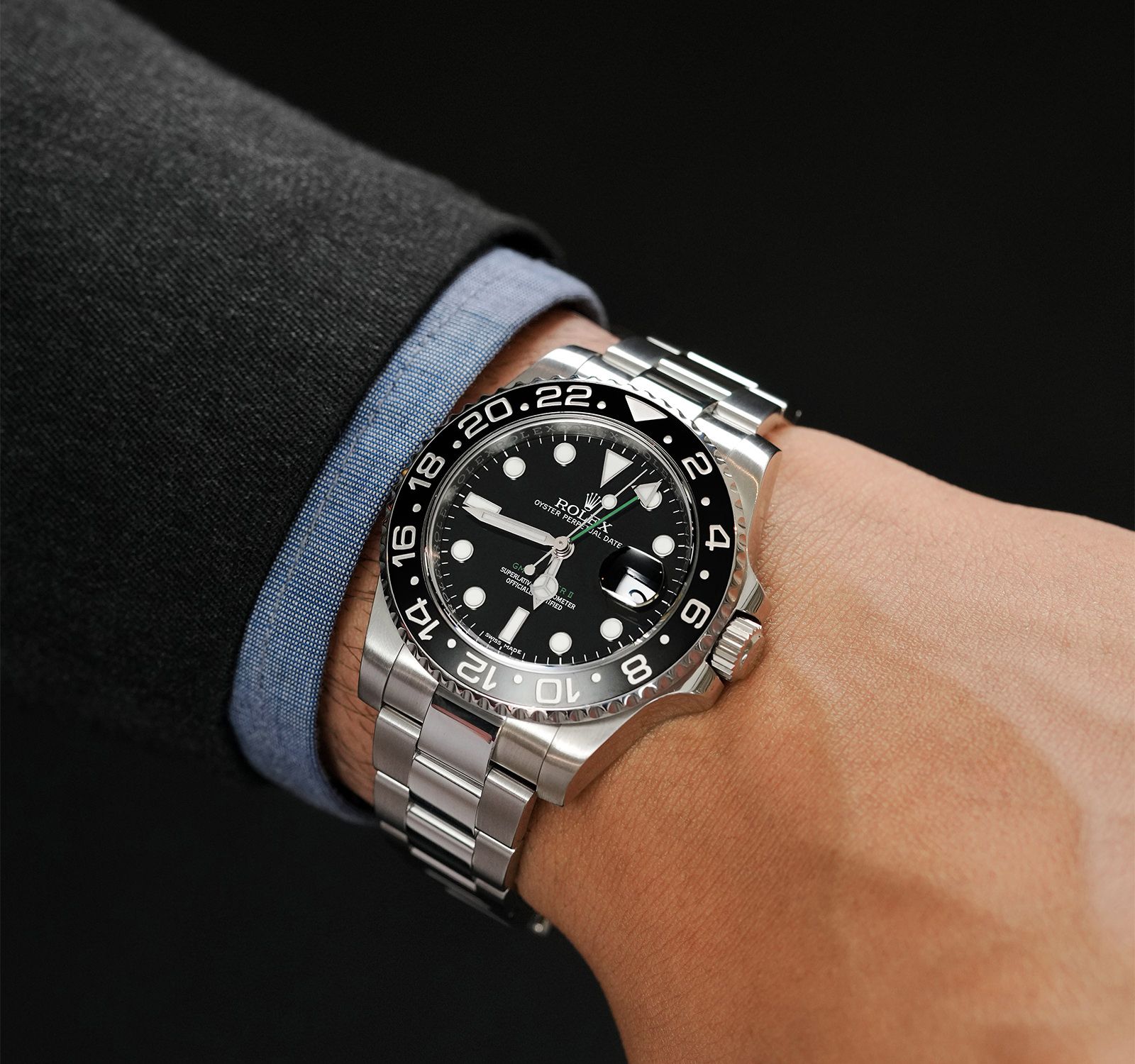 Rolex 16710 Black Bezel Stainless Steel Black Bezel Rolex Gmt