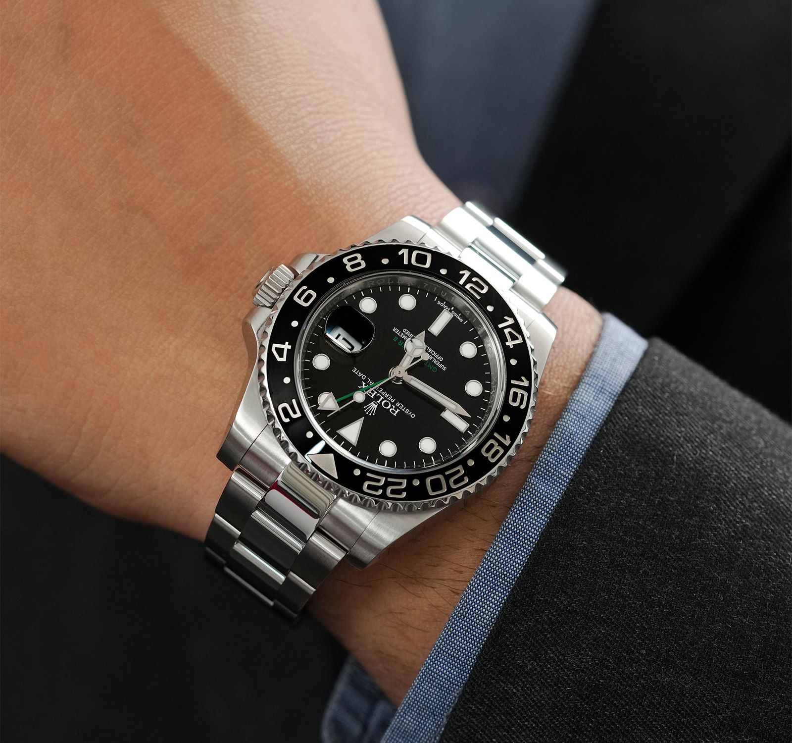 Pre-Owned Rolex GMT-Master II Men Watch in Black Colour Dial
