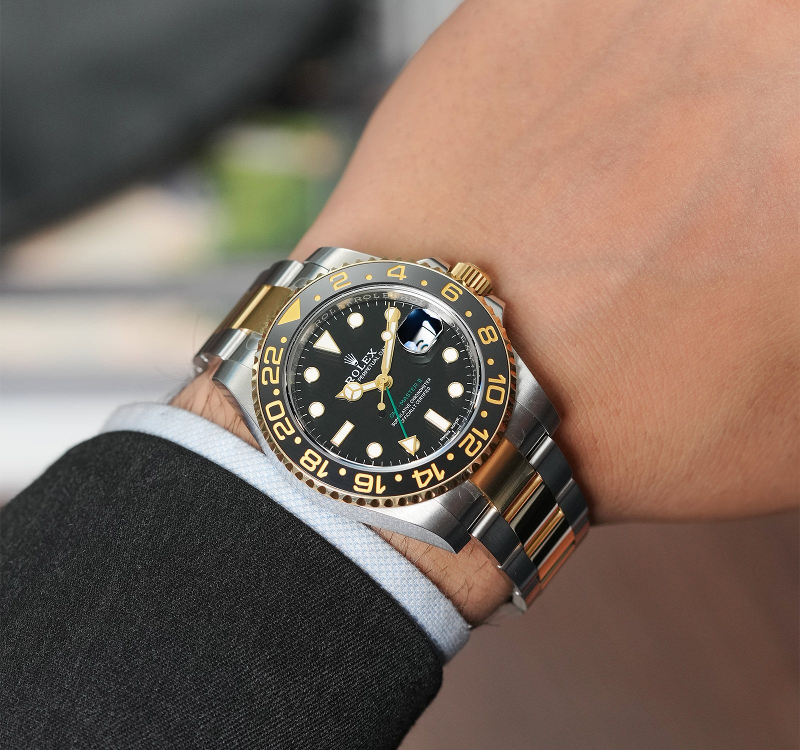 Pre-Owned Rolex GMT-Master II Men Watch in Black Colour Dial