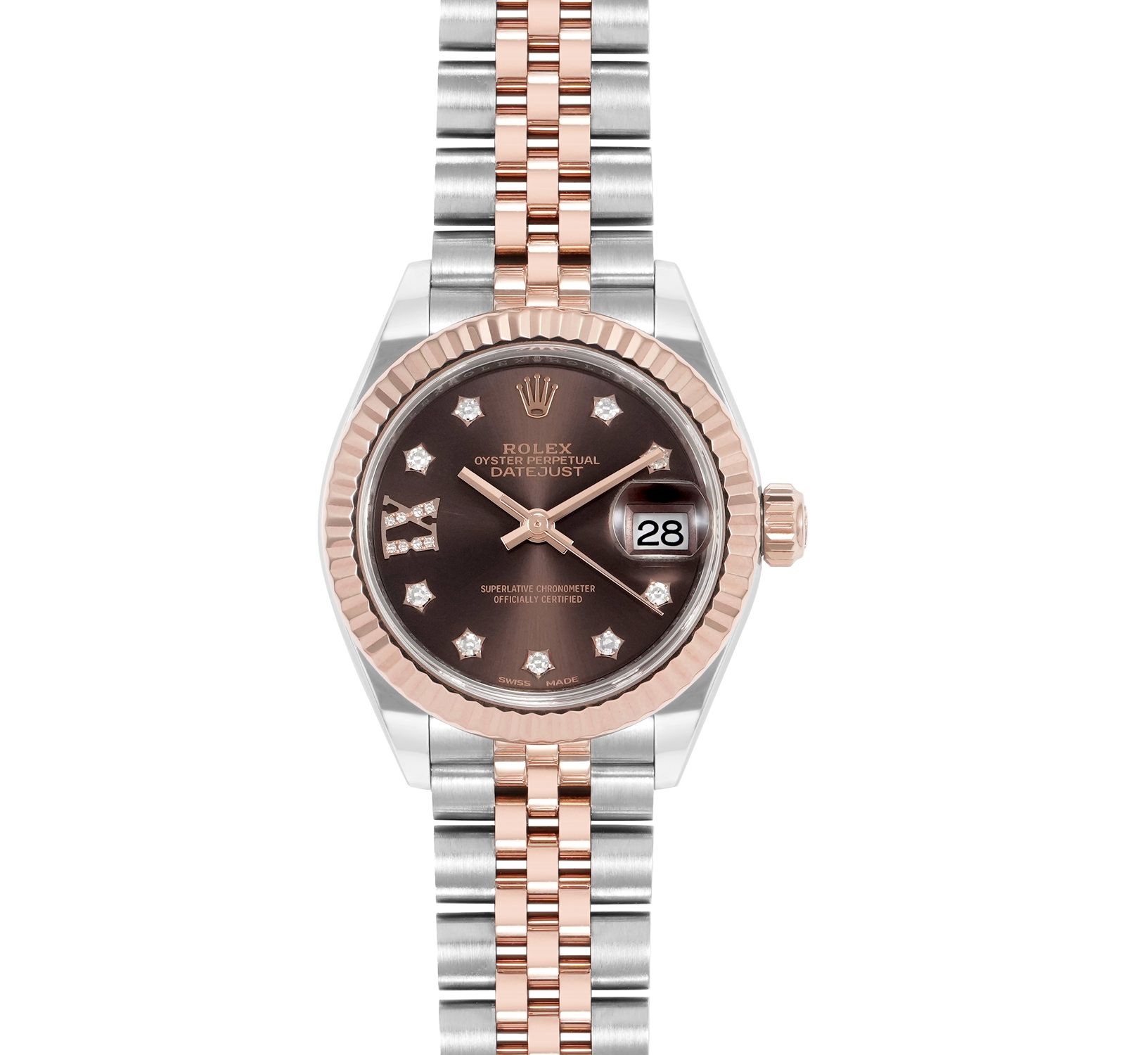 Pre-Owned Rolex Lady-Datejust Women Watch in Brown Colour Dial