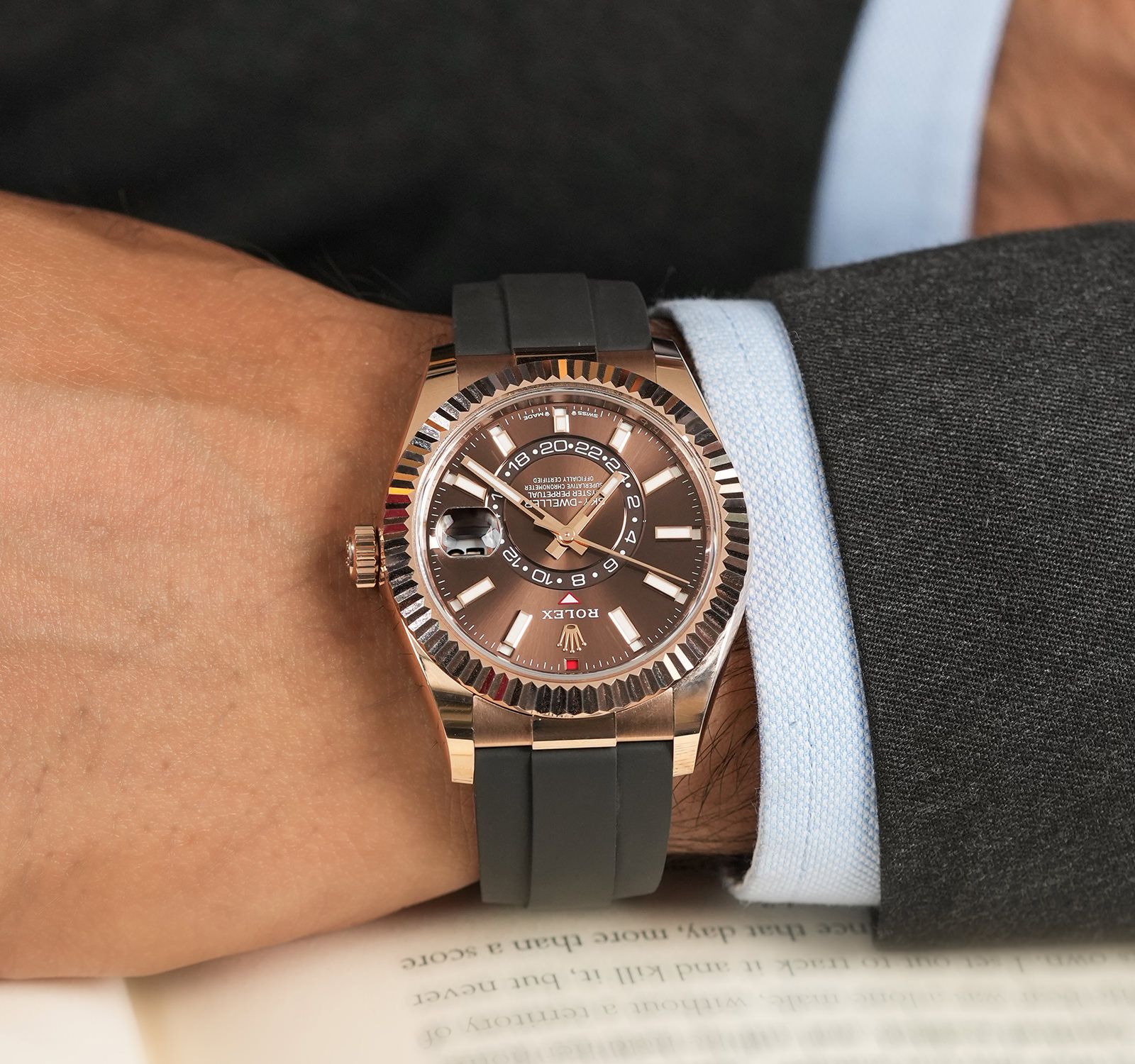 Pre-Owned Rolex Sky-Dweller Men Watch in Brown Colour Dial