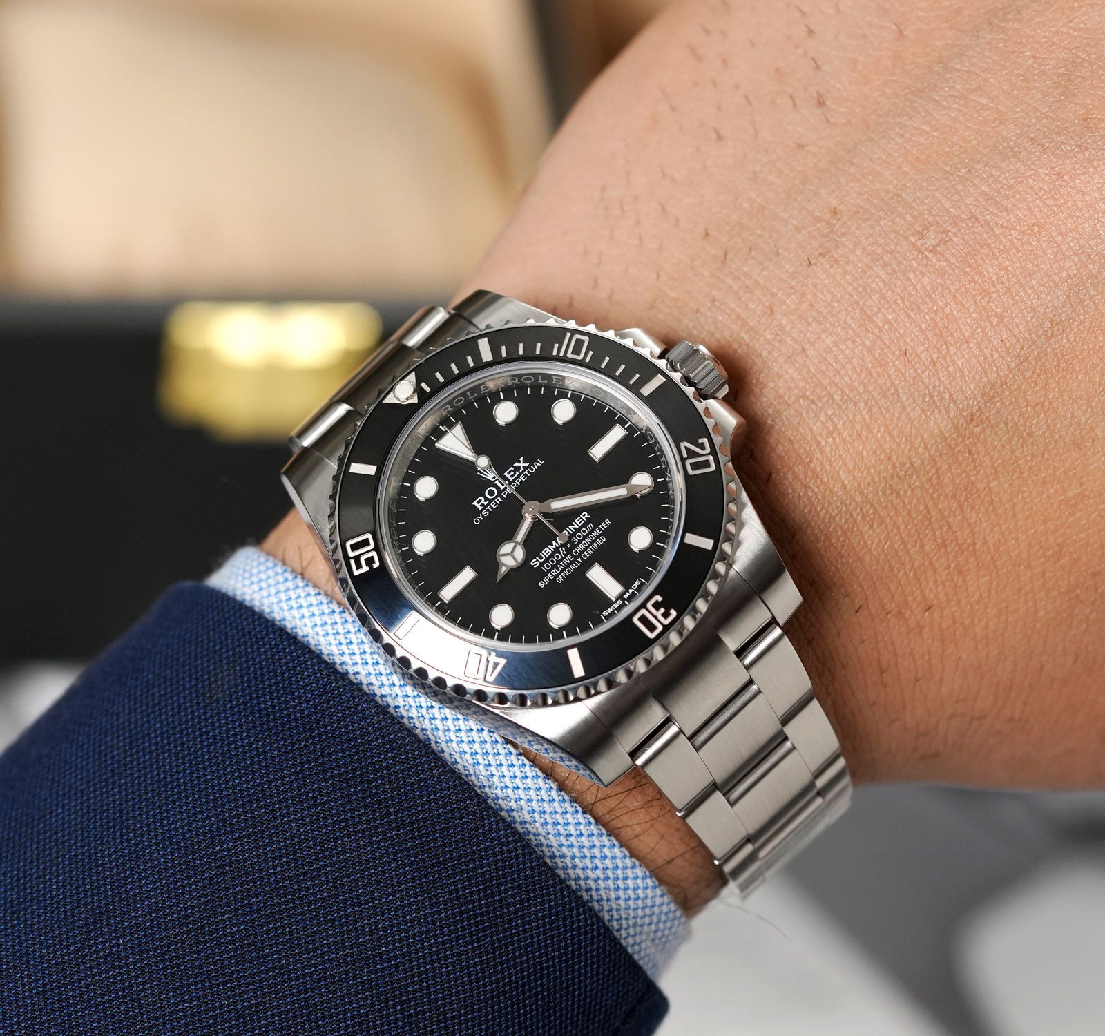 Pre Owned Rolex Submariner Men Watch in Black Colour Dial