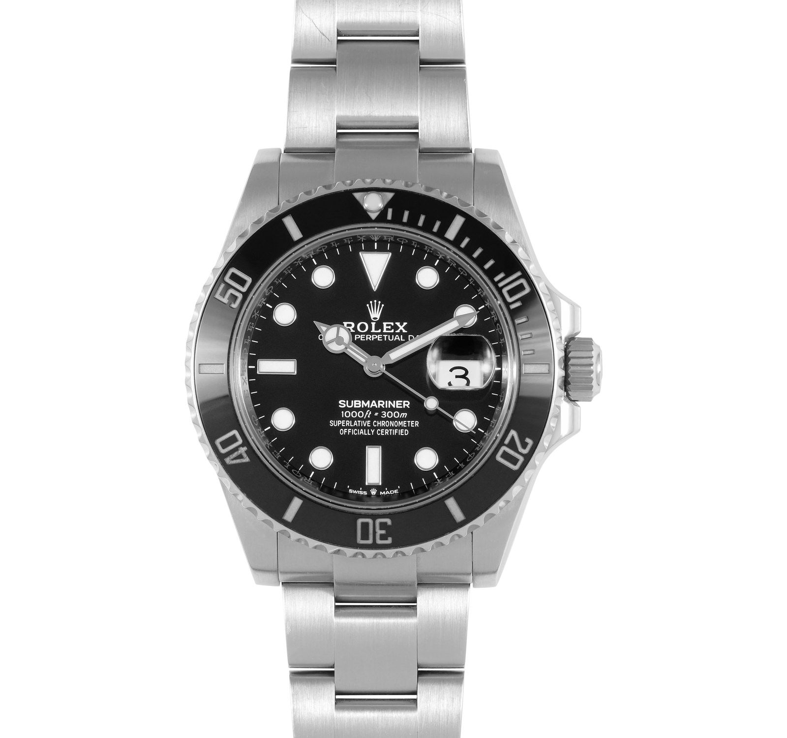 Pre-Owned Rolex Submariner Men Watch in Black Colour Dial