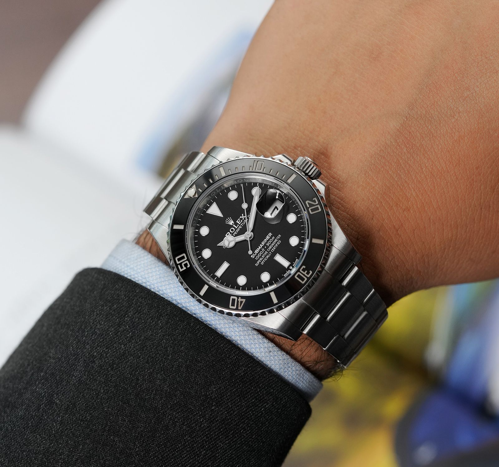 Pre-Owned Rolex Submariner Men Watch in Black Colour Dial
