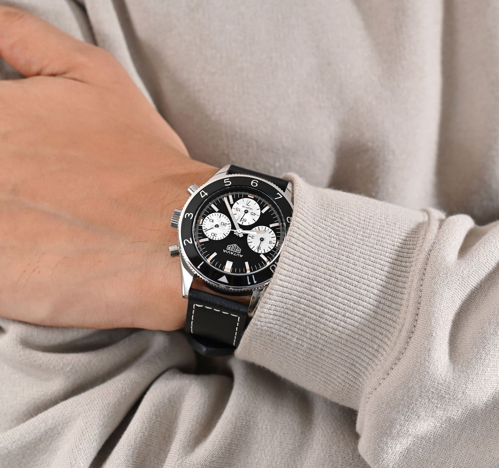 Pre-Owned TAG Heuer Autavia Men Watch in Black Colour Dial