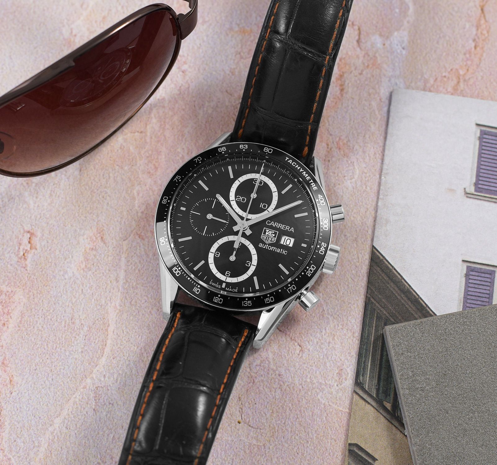 Tag heuer carrera discount cv2010 leather strap