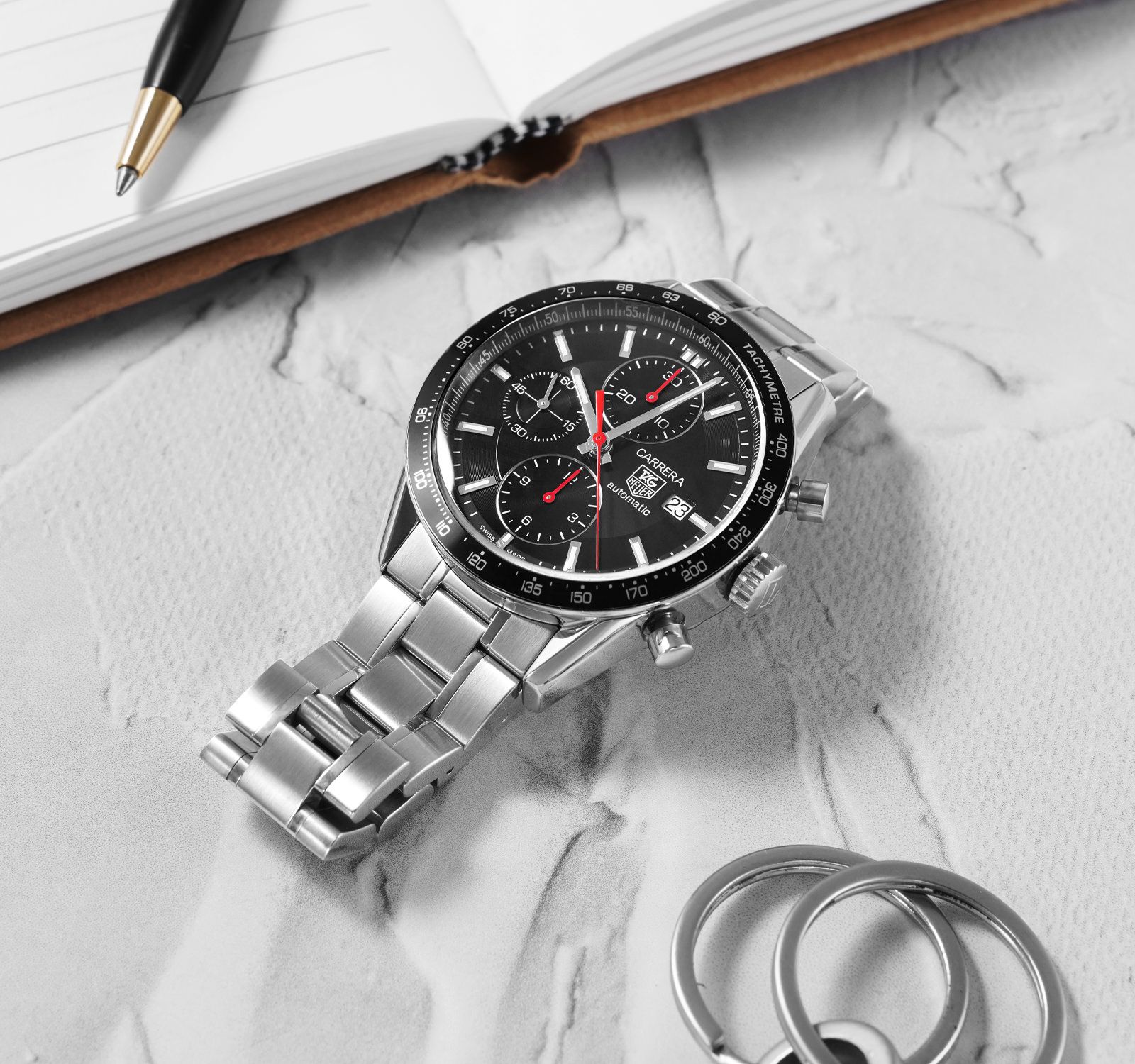 Pre-Owned TAG Heuer Carrera Men Watch in Black Colour Dial