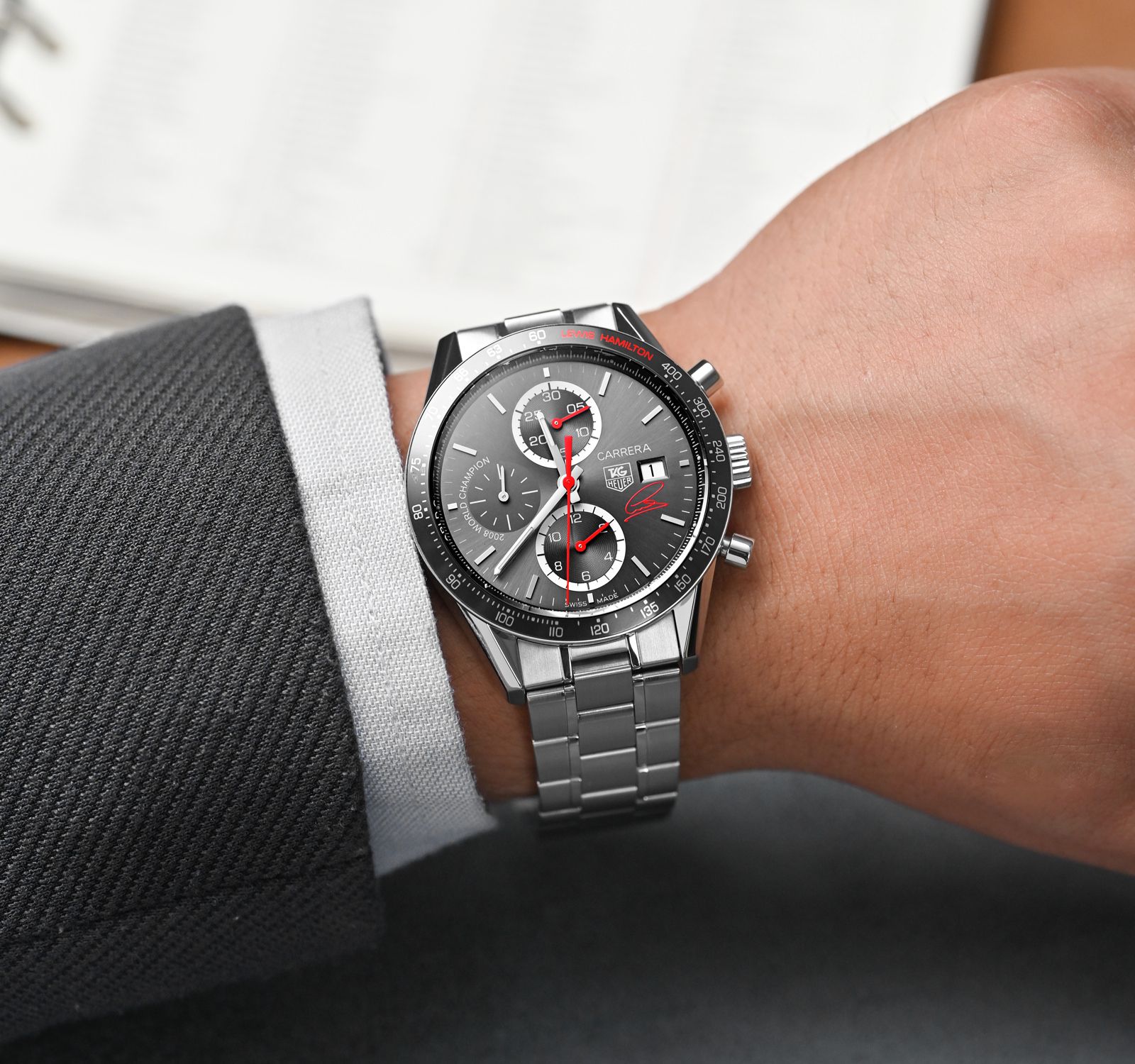 Pre-Owned TAG Heuer Carrera Men Watch in Grey Colour Dial