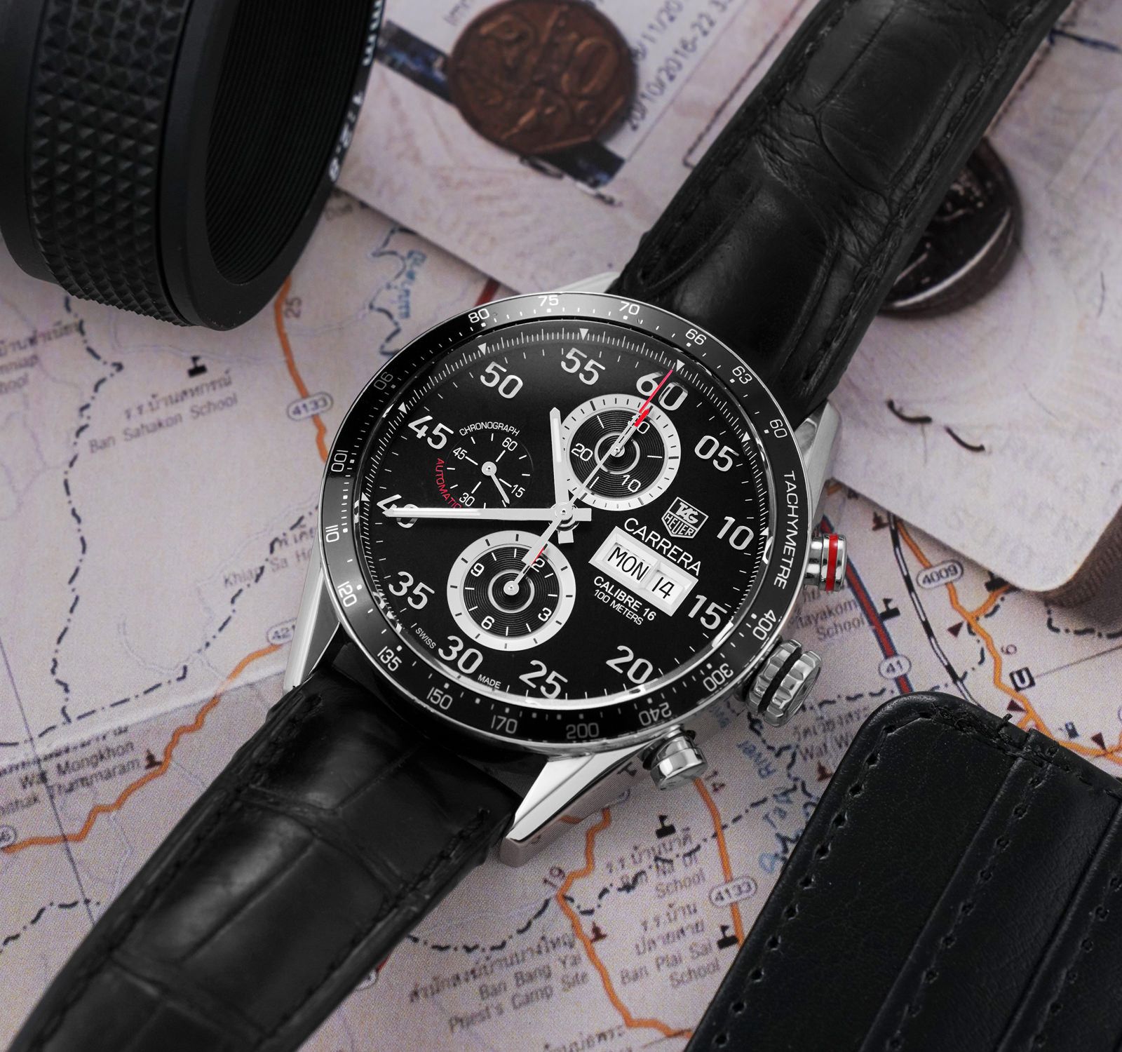 Pre-Owned TAG Heuer Carrera Men Watch in Black Colour Dial