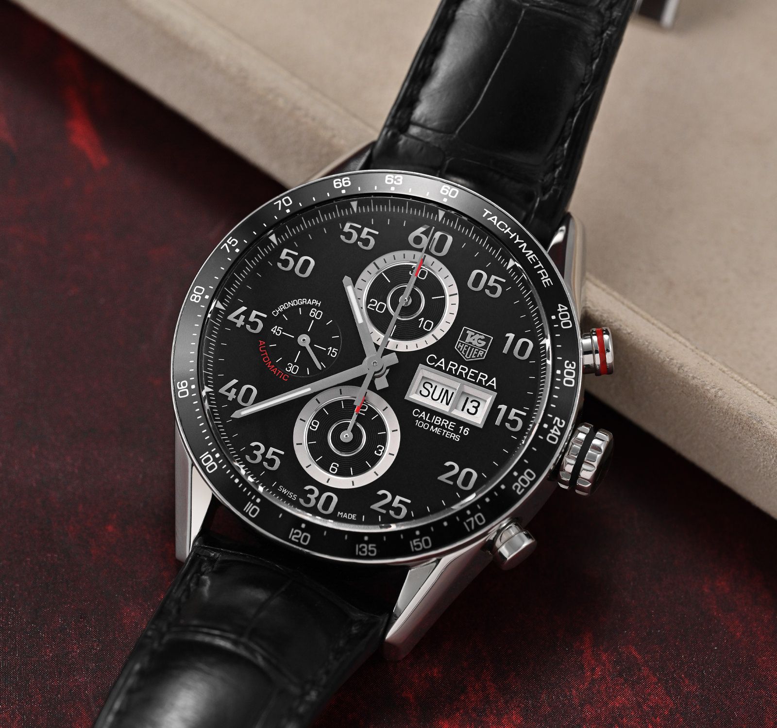 Pre-Owned TAG Heuer Carrera Men Watch in Black Colour Dial